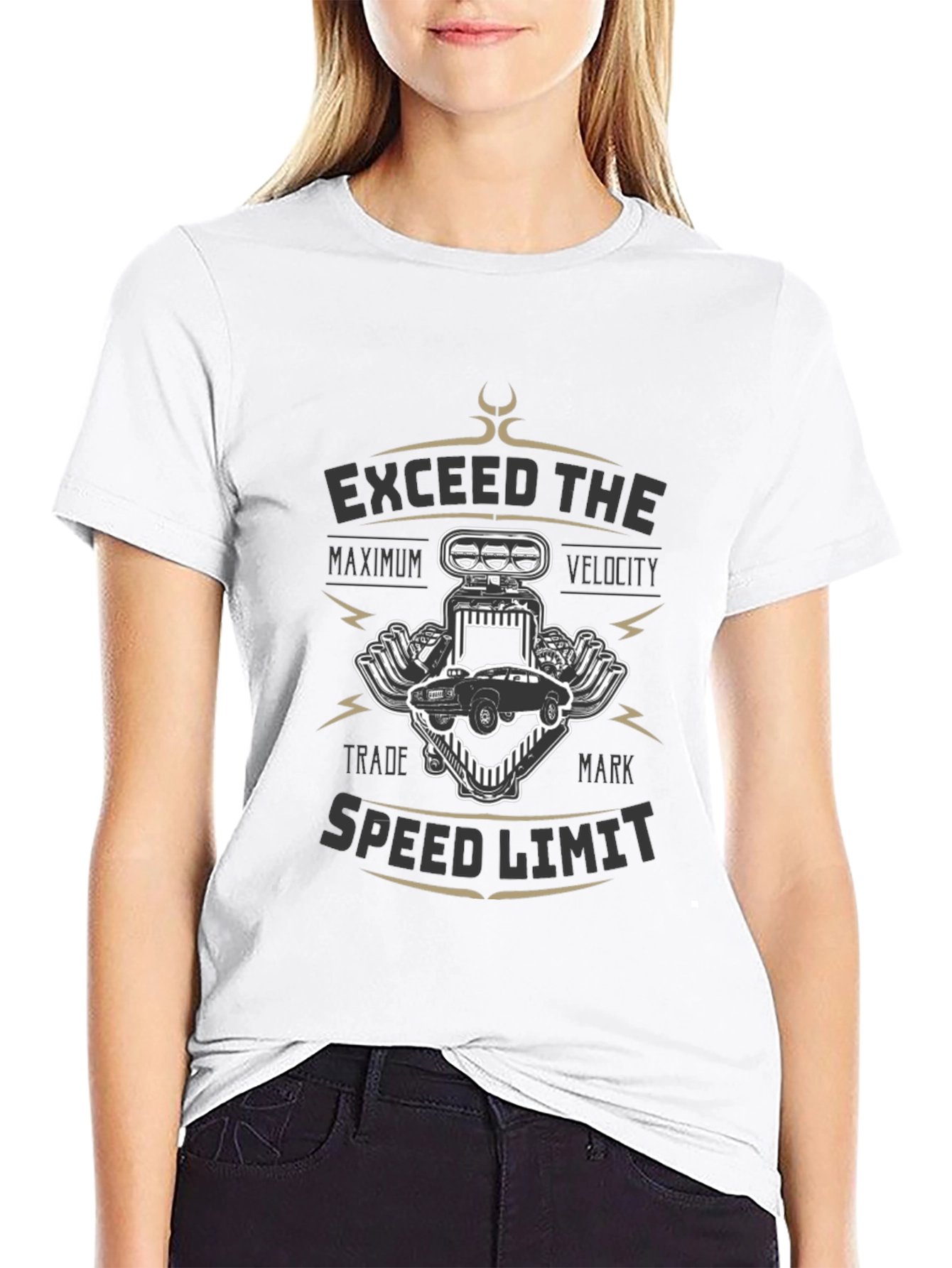 Exceed Speed Limit Black Graphic Tee