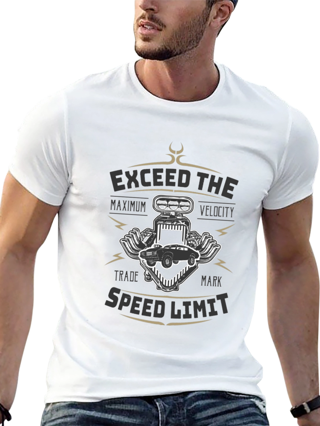 Exceed Speed Limit Black Graphic Tee