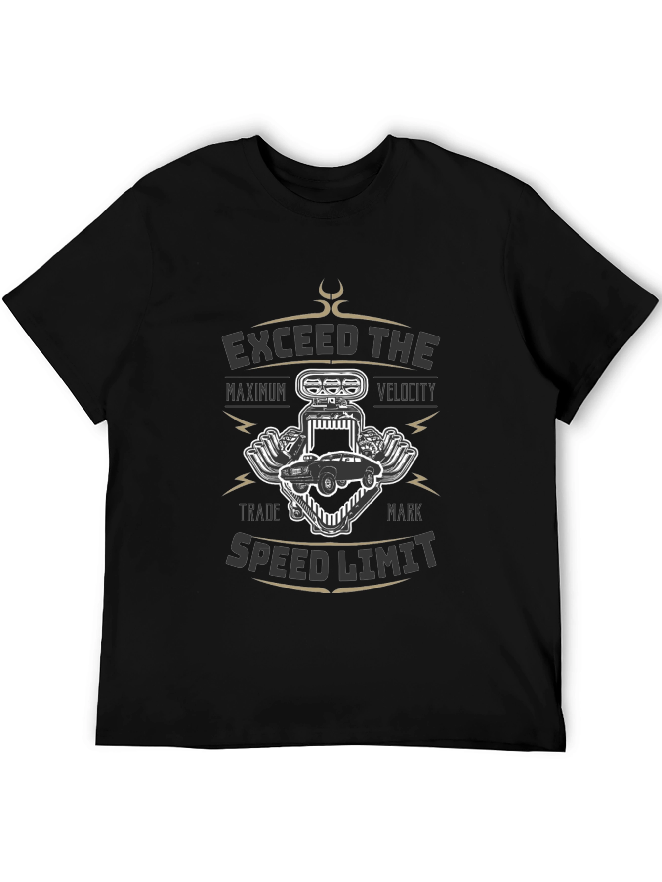 Exceed Speed Limit Black Graphic Tee