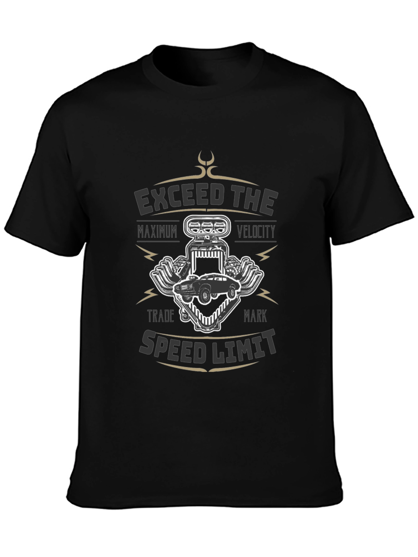 Exceed Speed Limit Black Graphic Tee