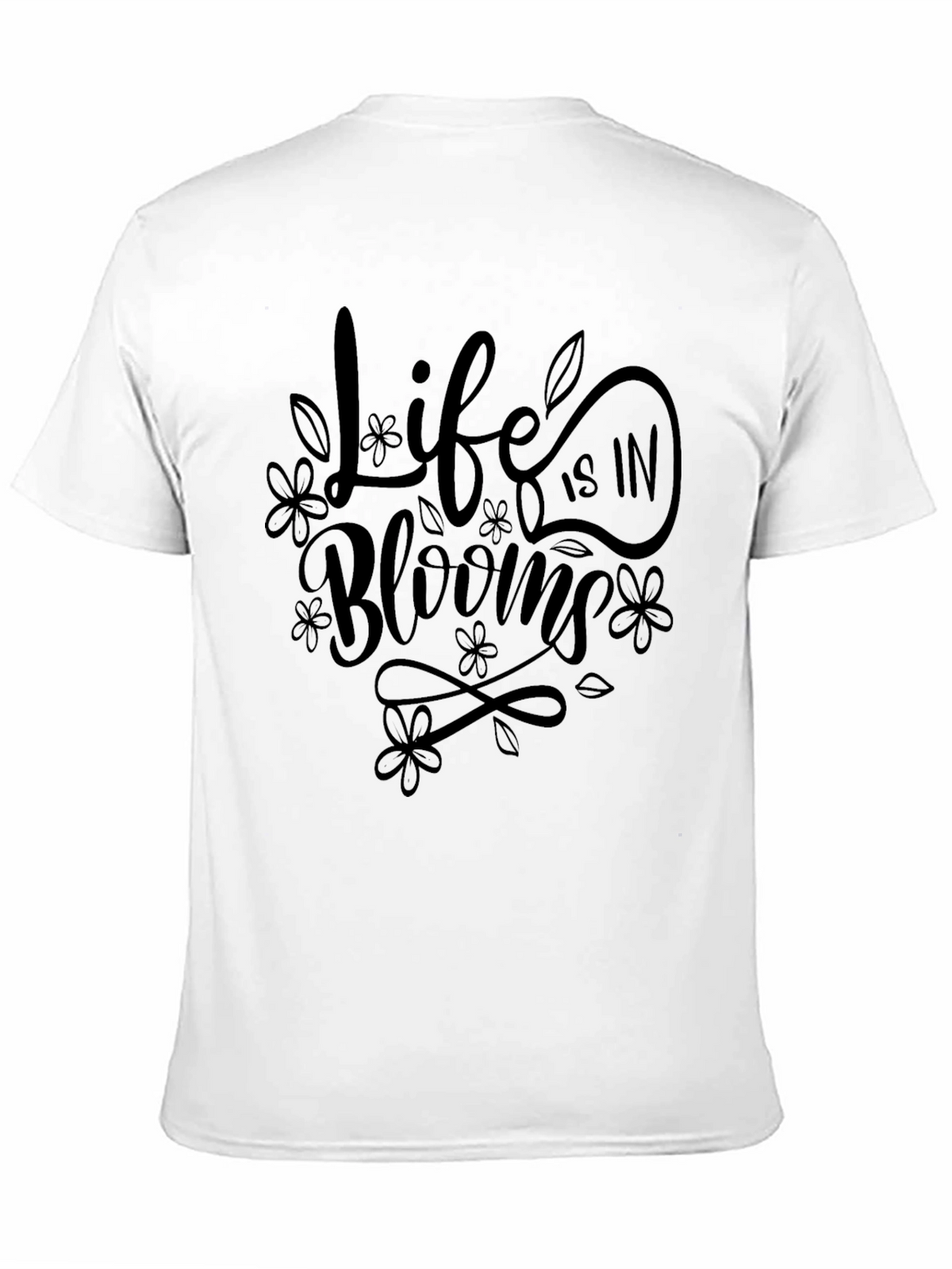 Life in Blooms Graphic Tee - Stylish Black T-Shirt