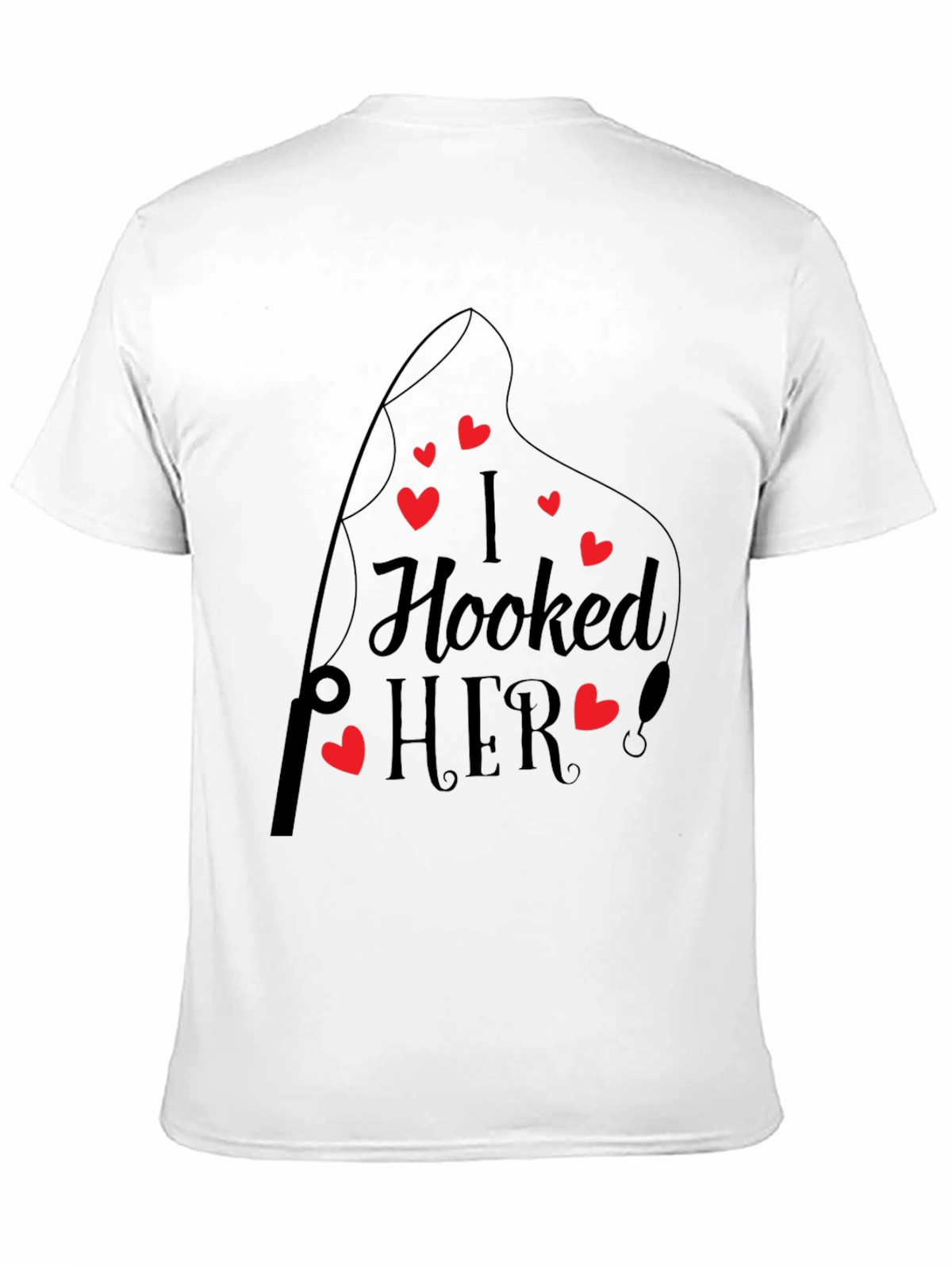 I Hooked Her! Black Crew Neck Tee