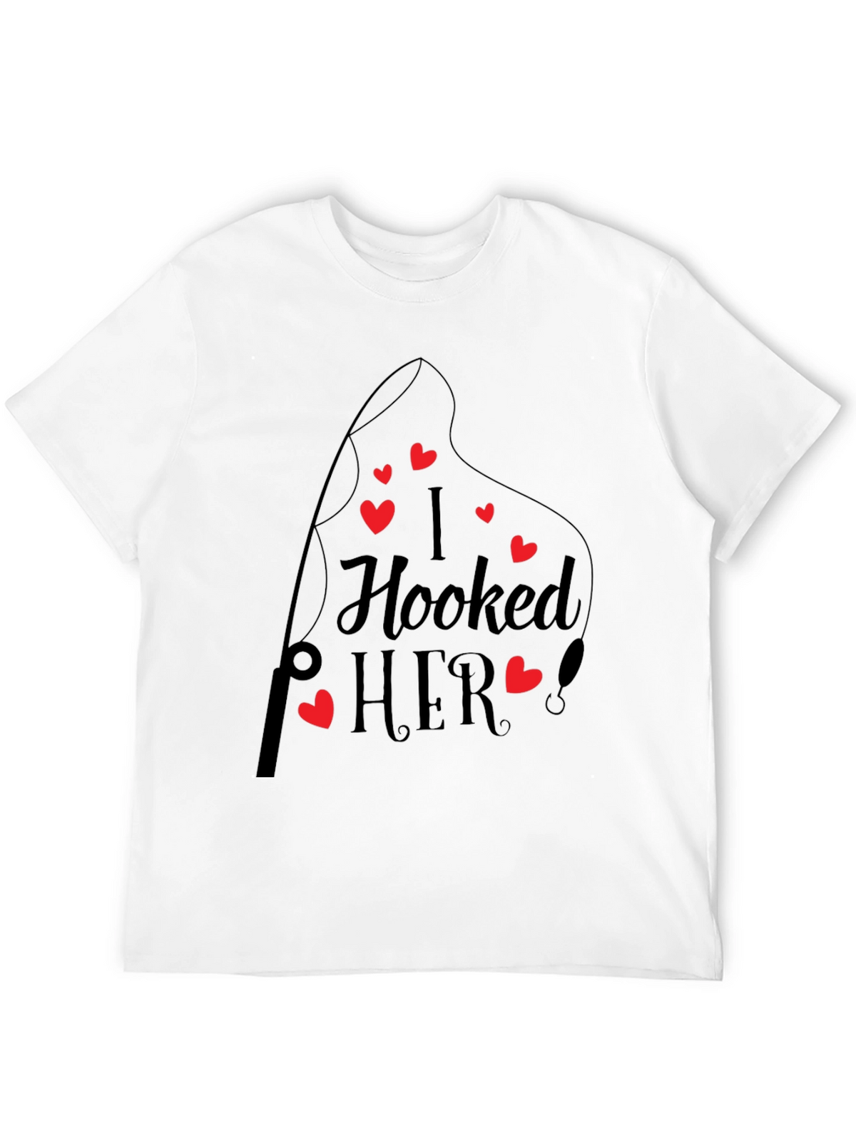 I Hooked Her! Black Crew Neck Tee