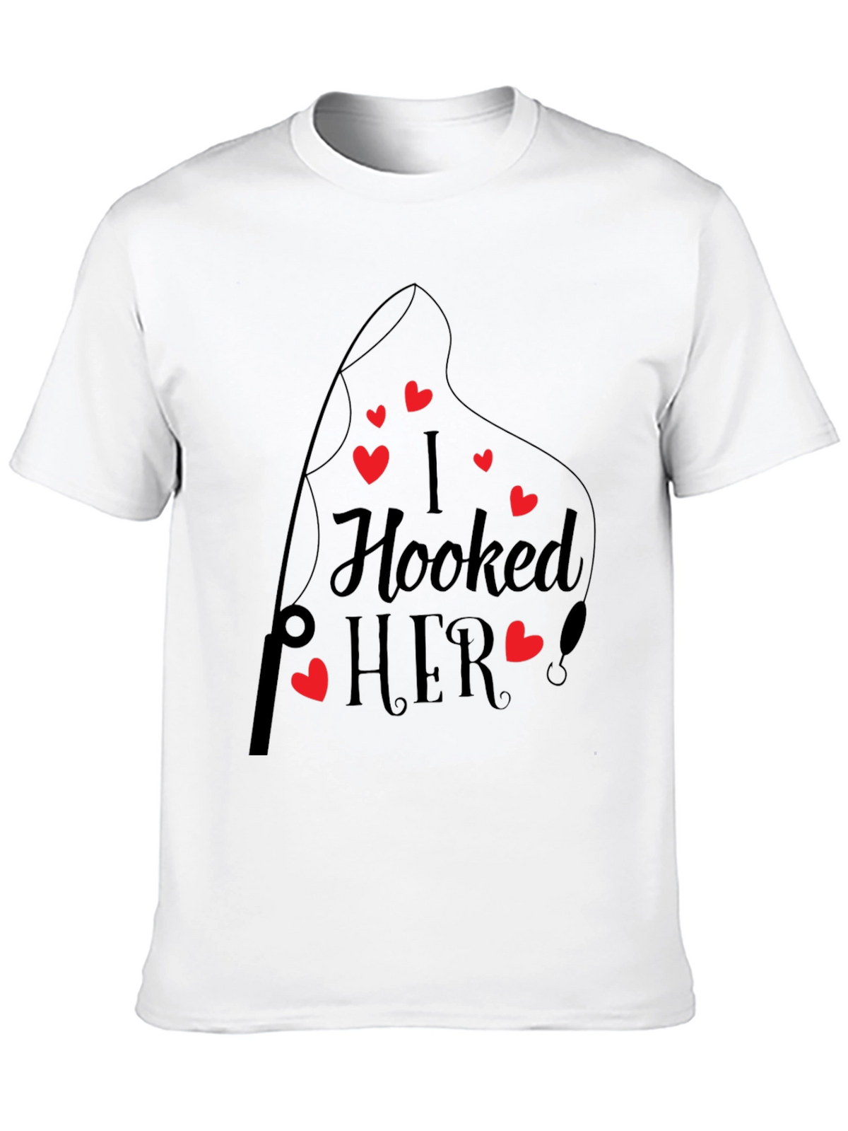 I Hooked Her! Black Crew Neck Tee
