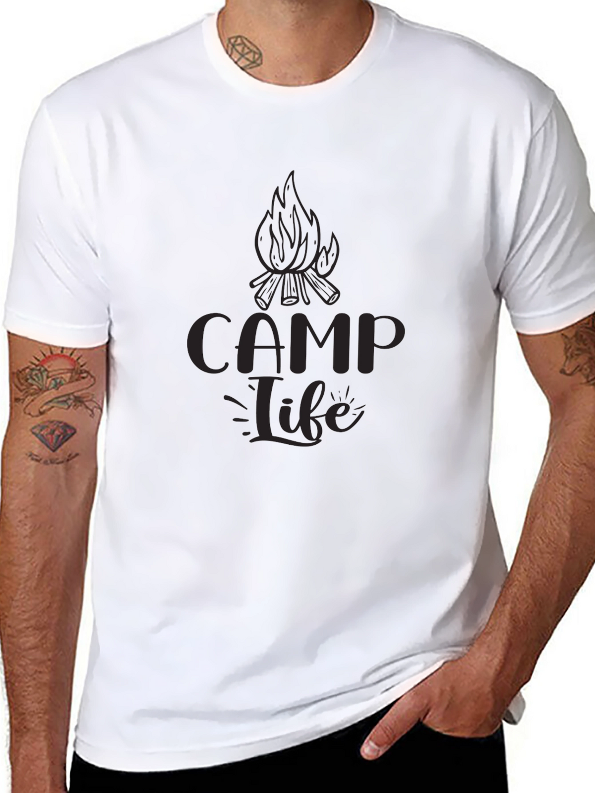 Camp Life Black Graphic Tee