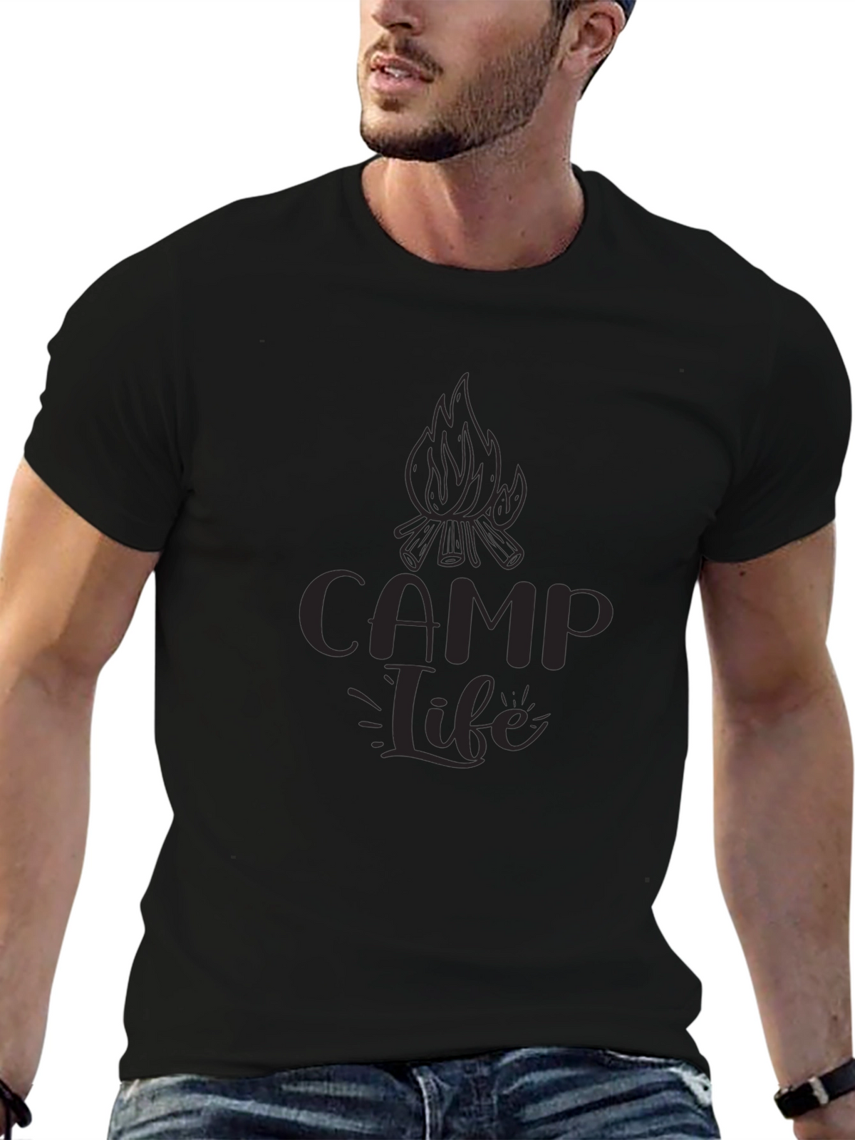 Camp Life Black Graphic Tee