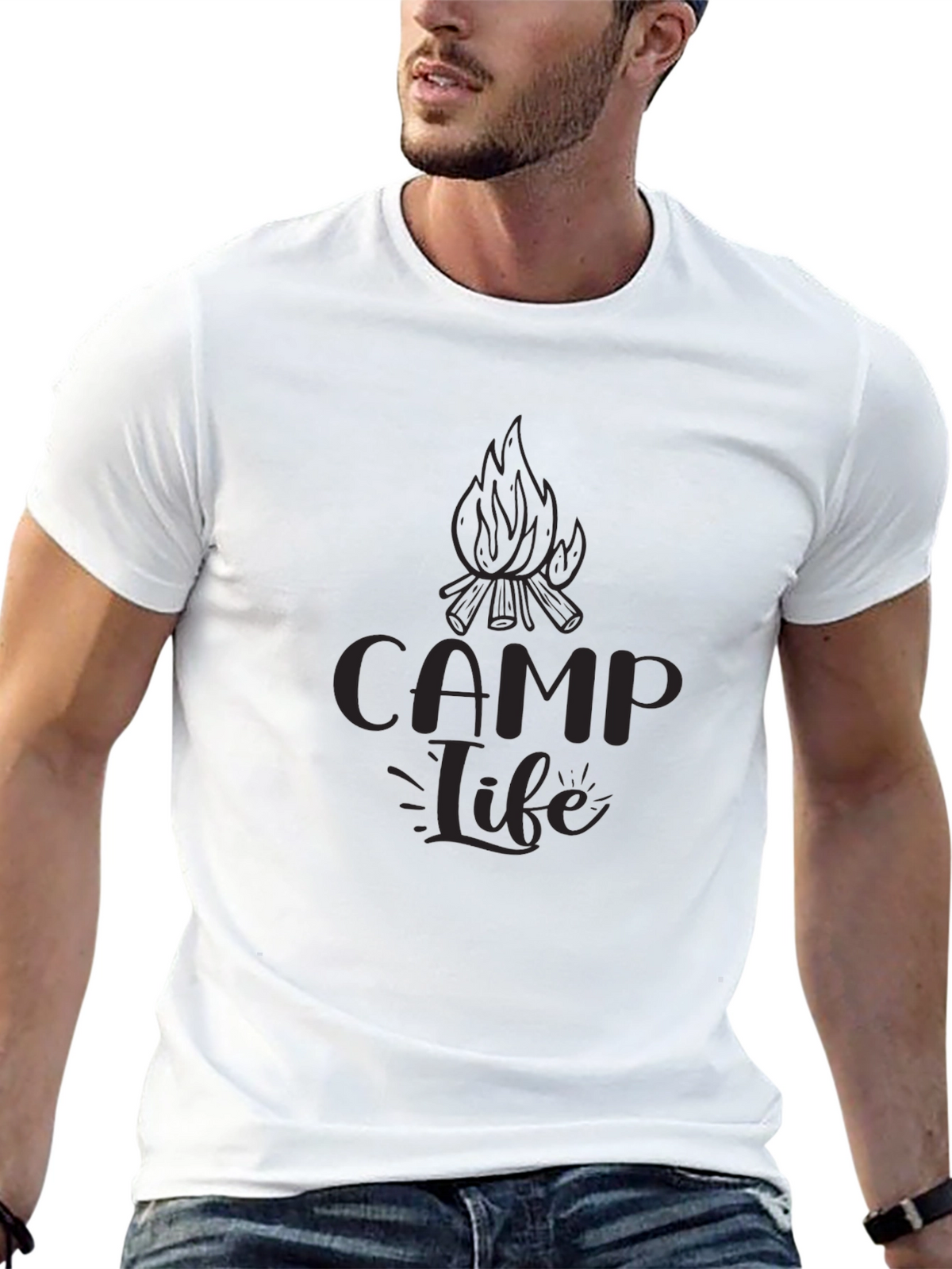 Camp Life Black Graphic Tee