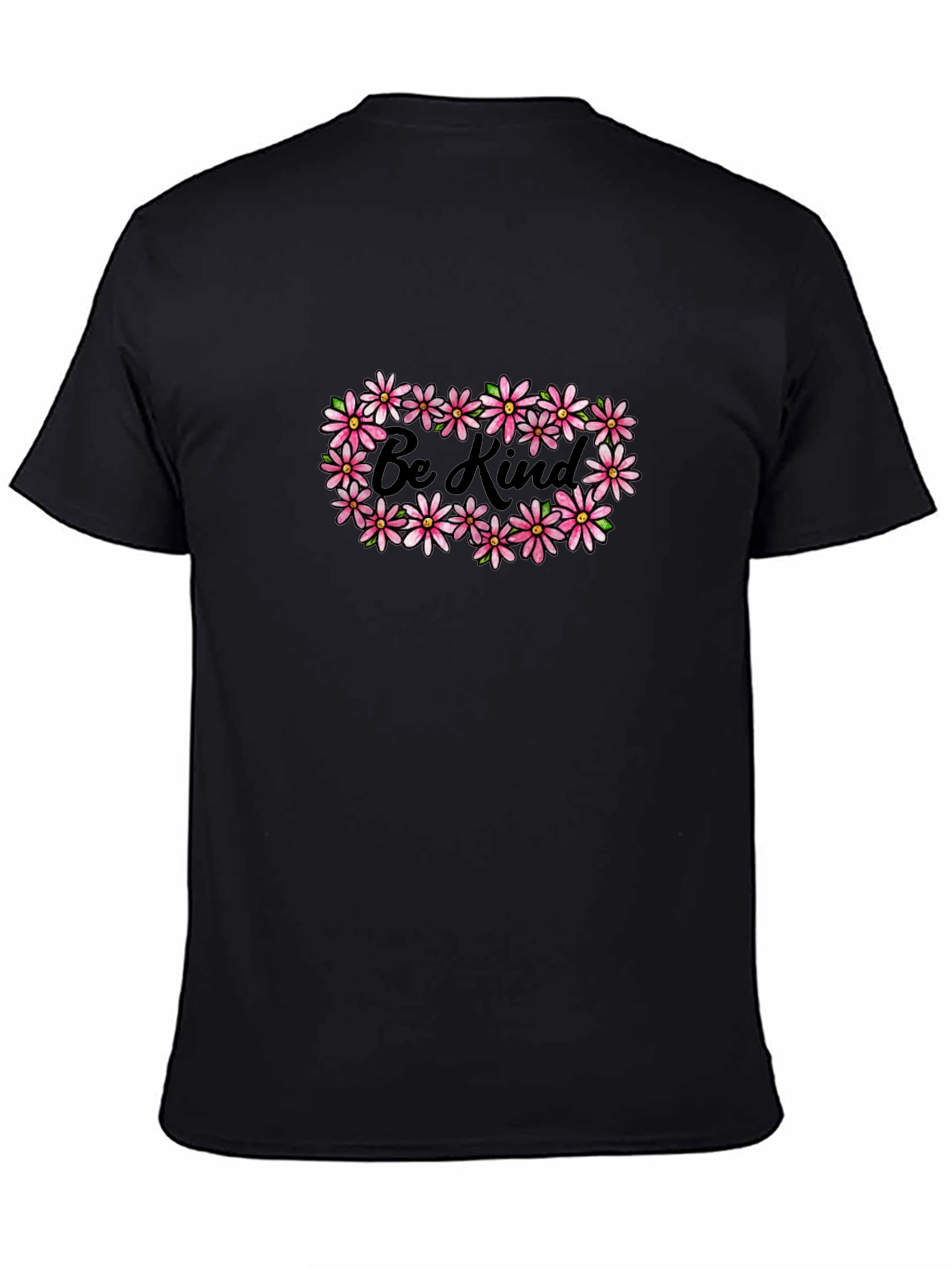 Be Kind Floral Graphic Black T-Shirt