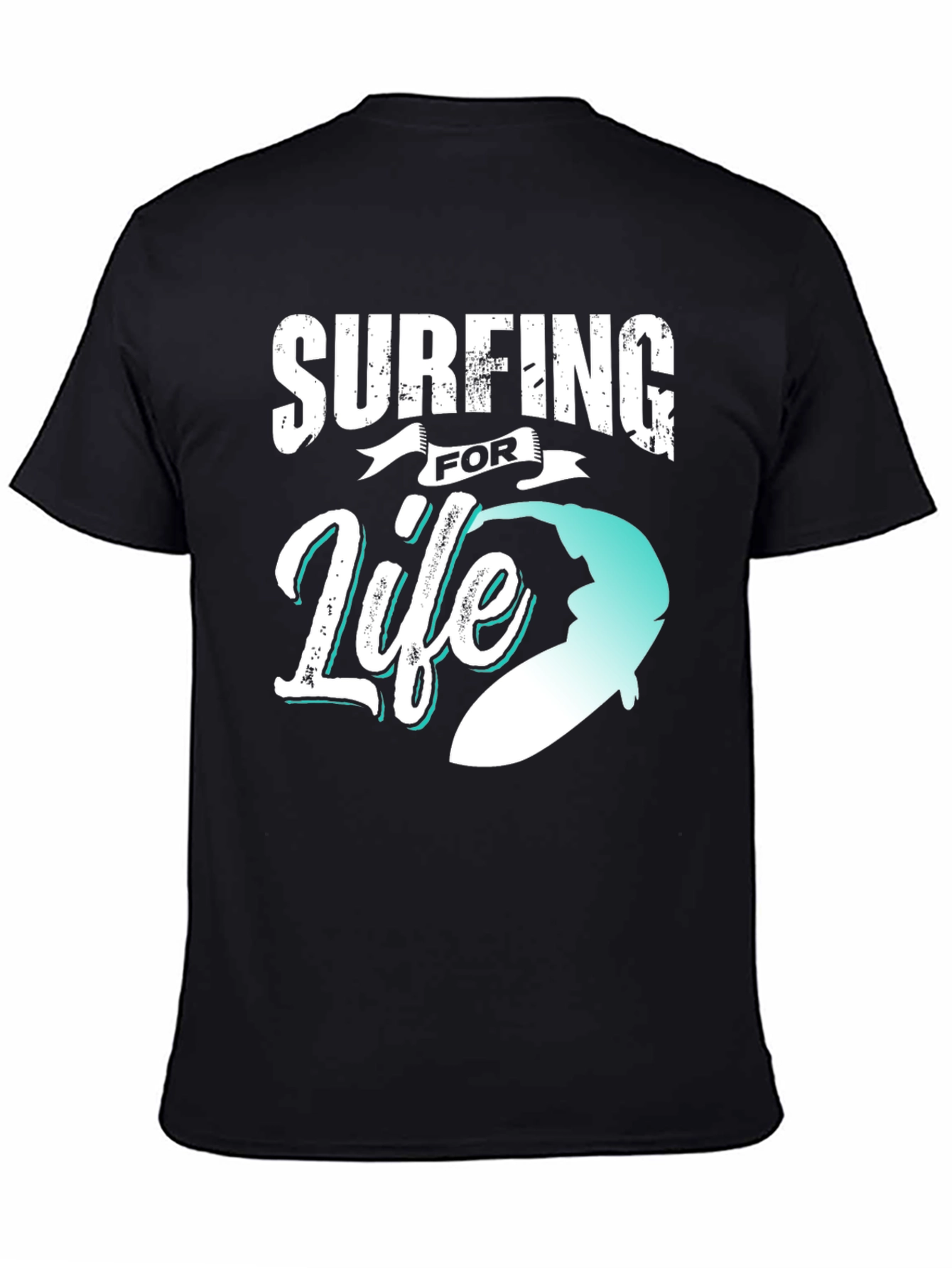Surfing for Life Black Graphic Tee