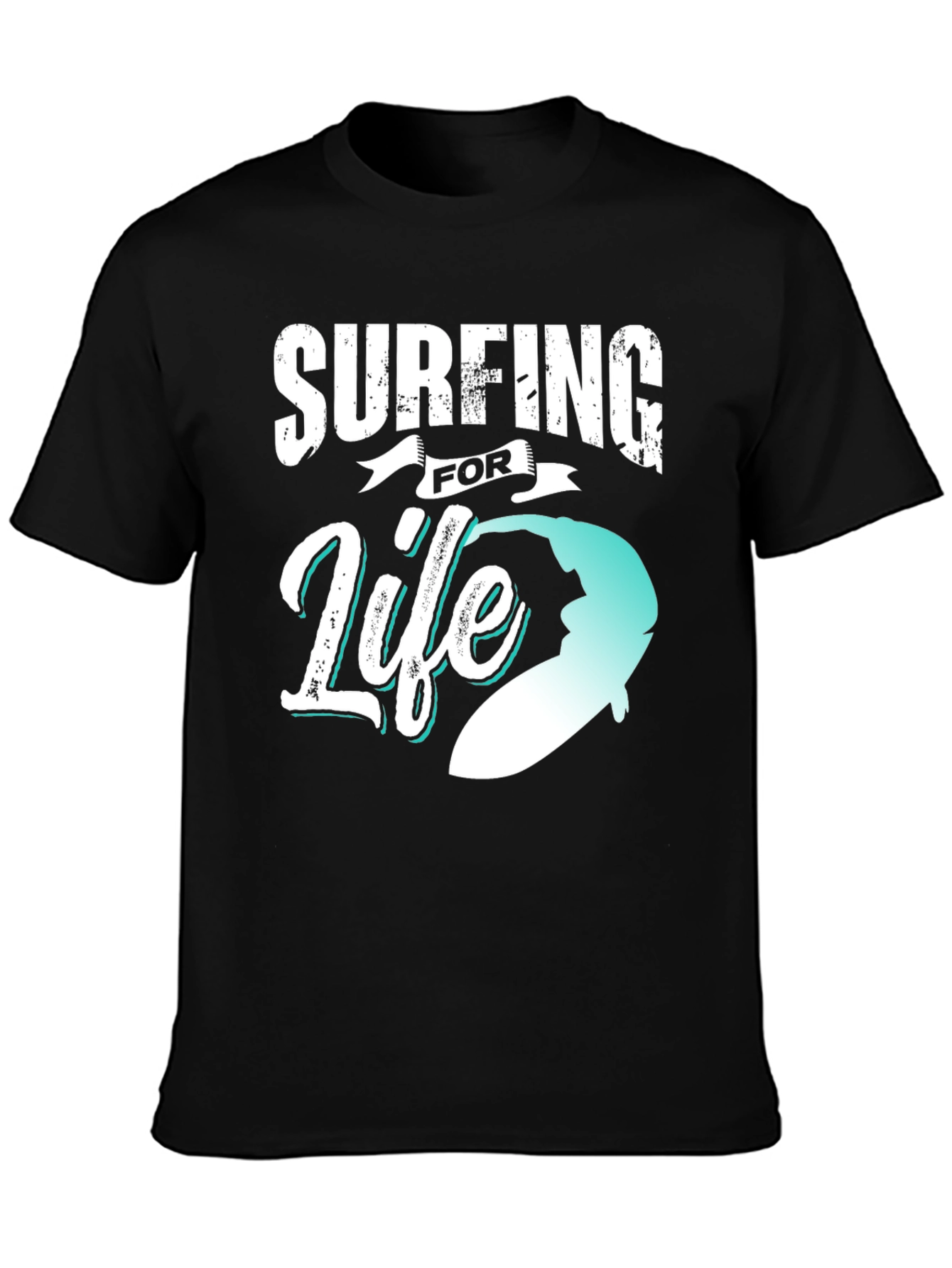 Surfing for Life Black Graphic Tee