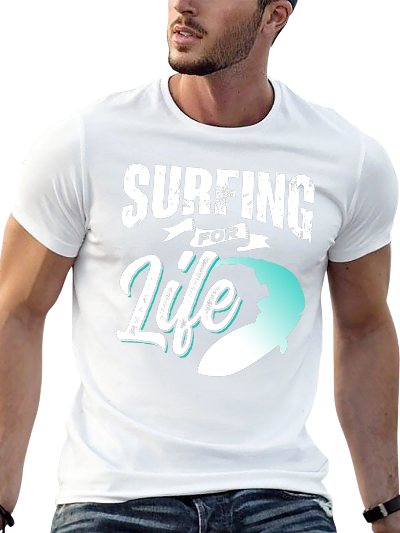 Surfing for Life Black Graphic Tee