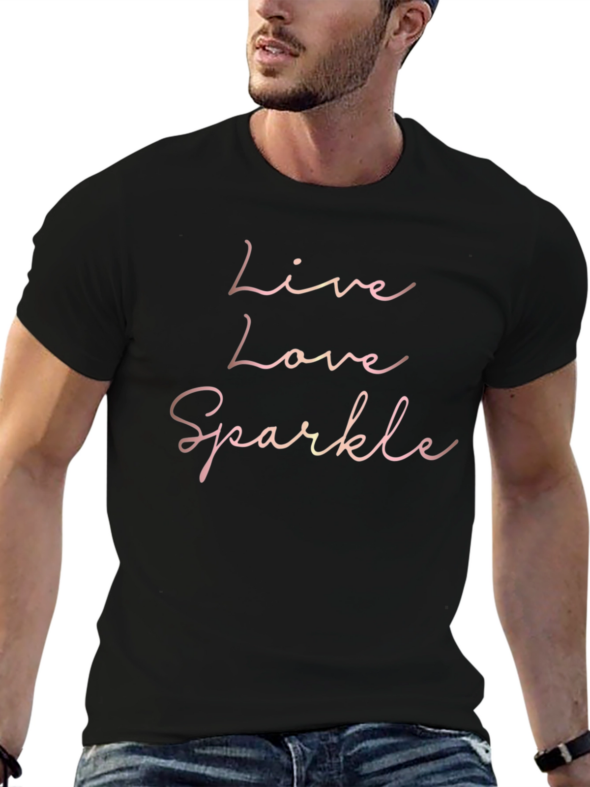 Live Love Sparkle Black Graphic Tee