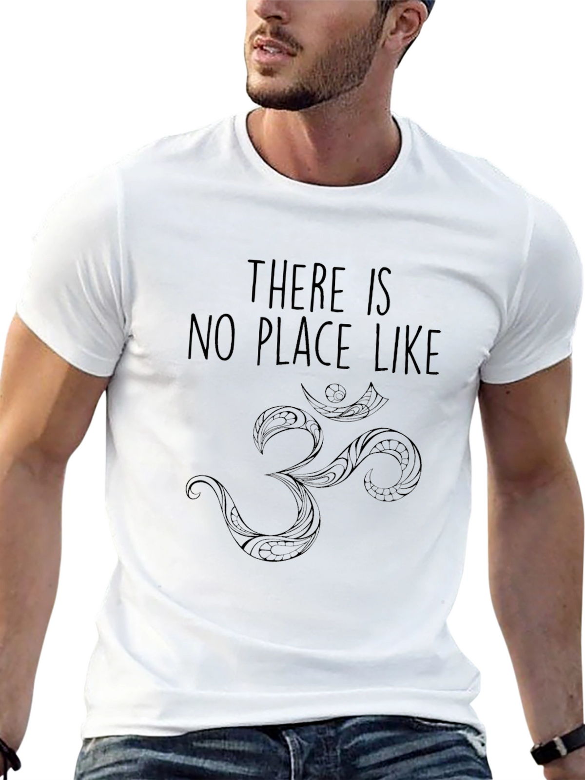 Om Symbol Graphic Tee - Black Crew Neck T-Shirt