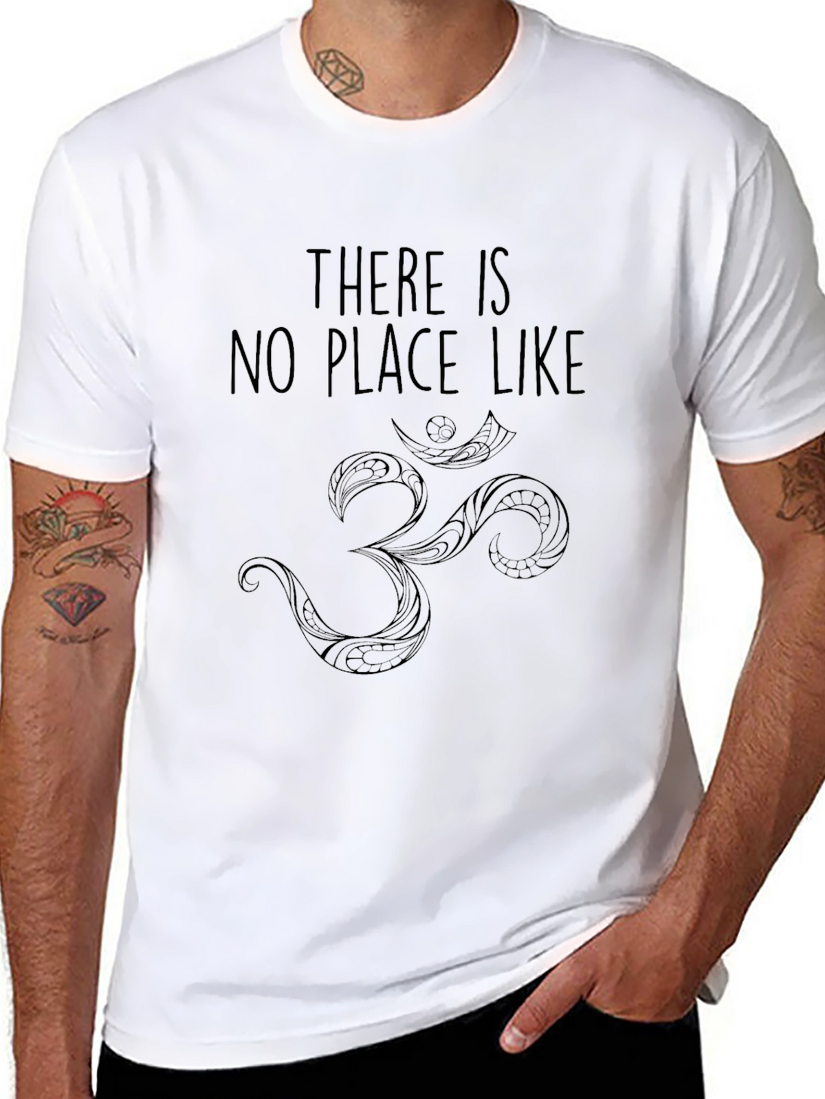 Om Symbol Graphic Tee - Black Crew Neck T-Shirt