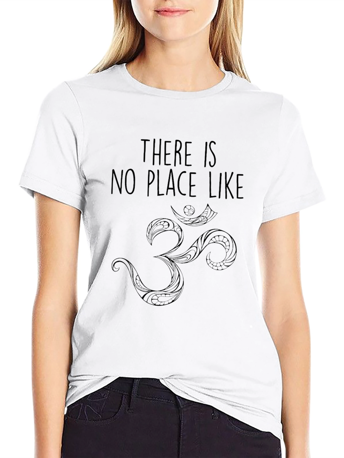 Om Symbol Graphic Tee - Black Crew Neck T-Shirt