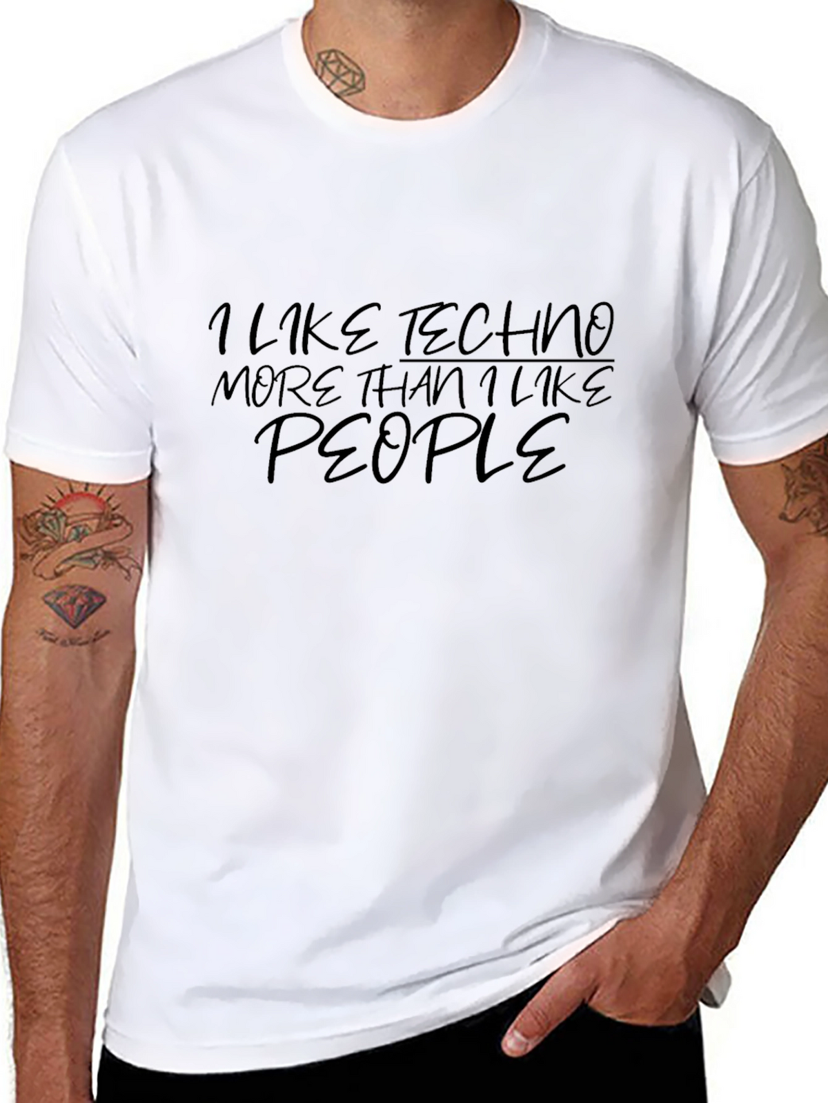 I Like Techno More Than People Graphic Tee