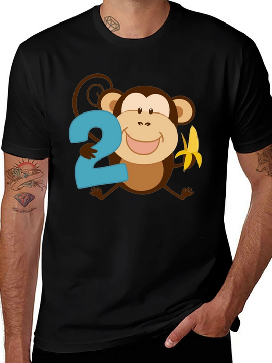 Birthday Monkey 2nd Birthday Black T-Shirt
