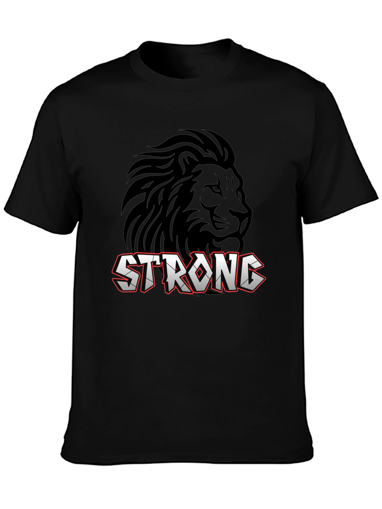 Strong Lion Graphic Print T-Shirt