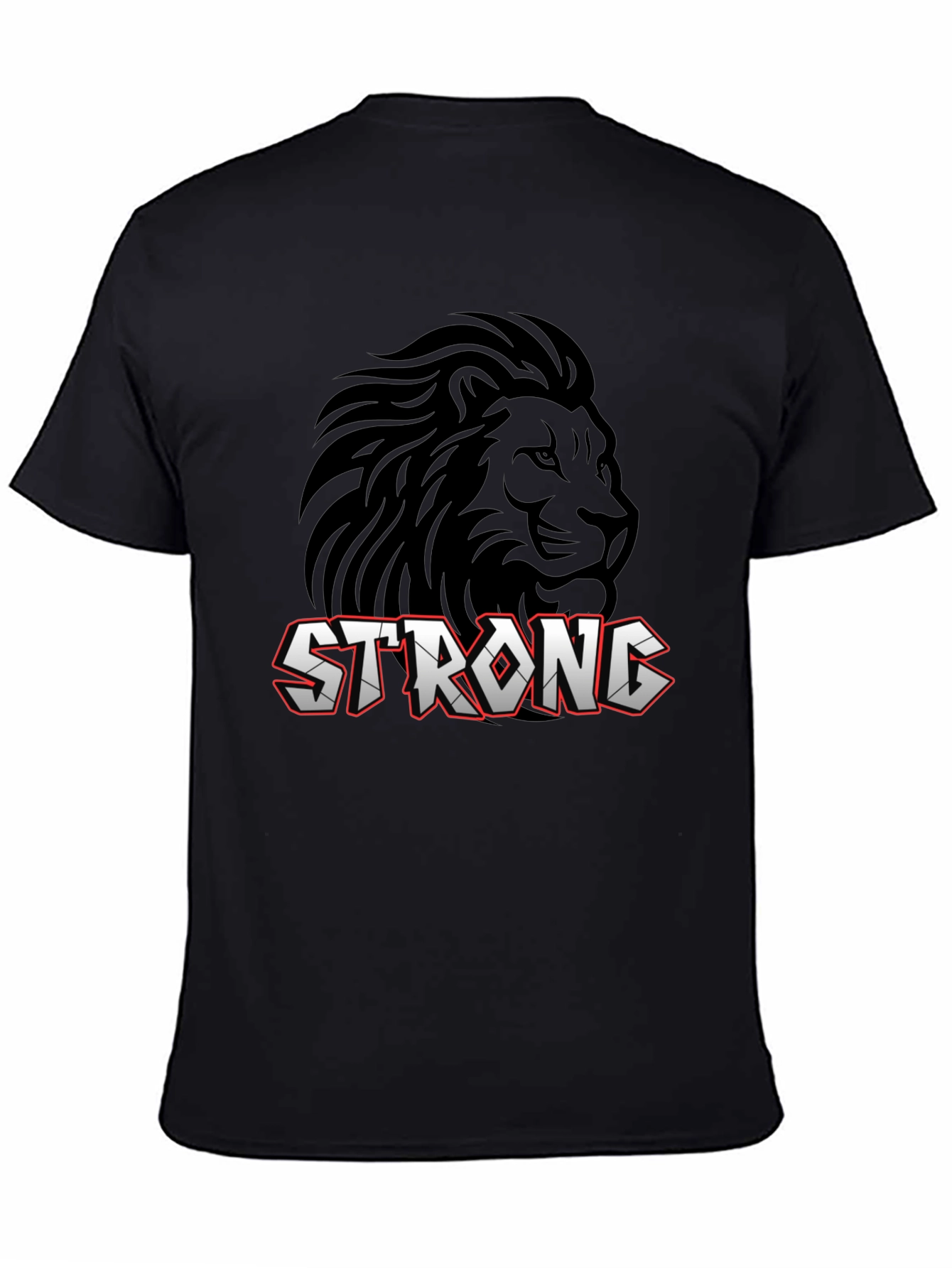 Strong Lion Graphic Print T-Shirt
