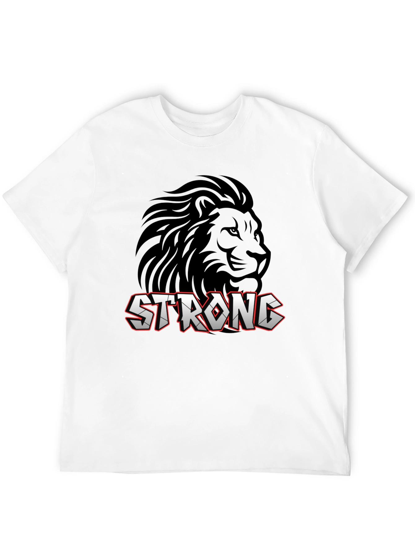 Strong Lion Graphic Print T-Shirt