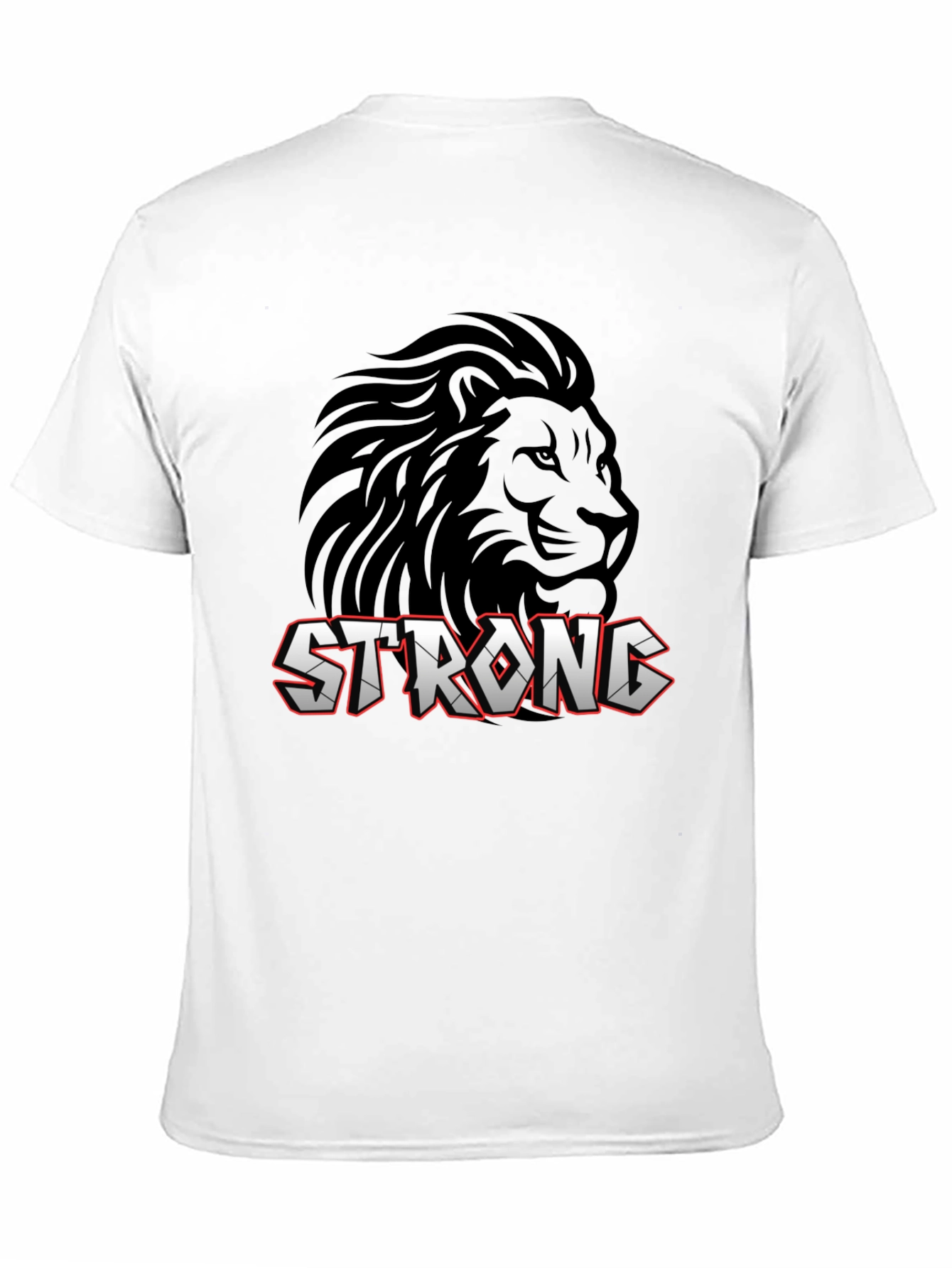 Strong Lion Graphic Print T-Shirt