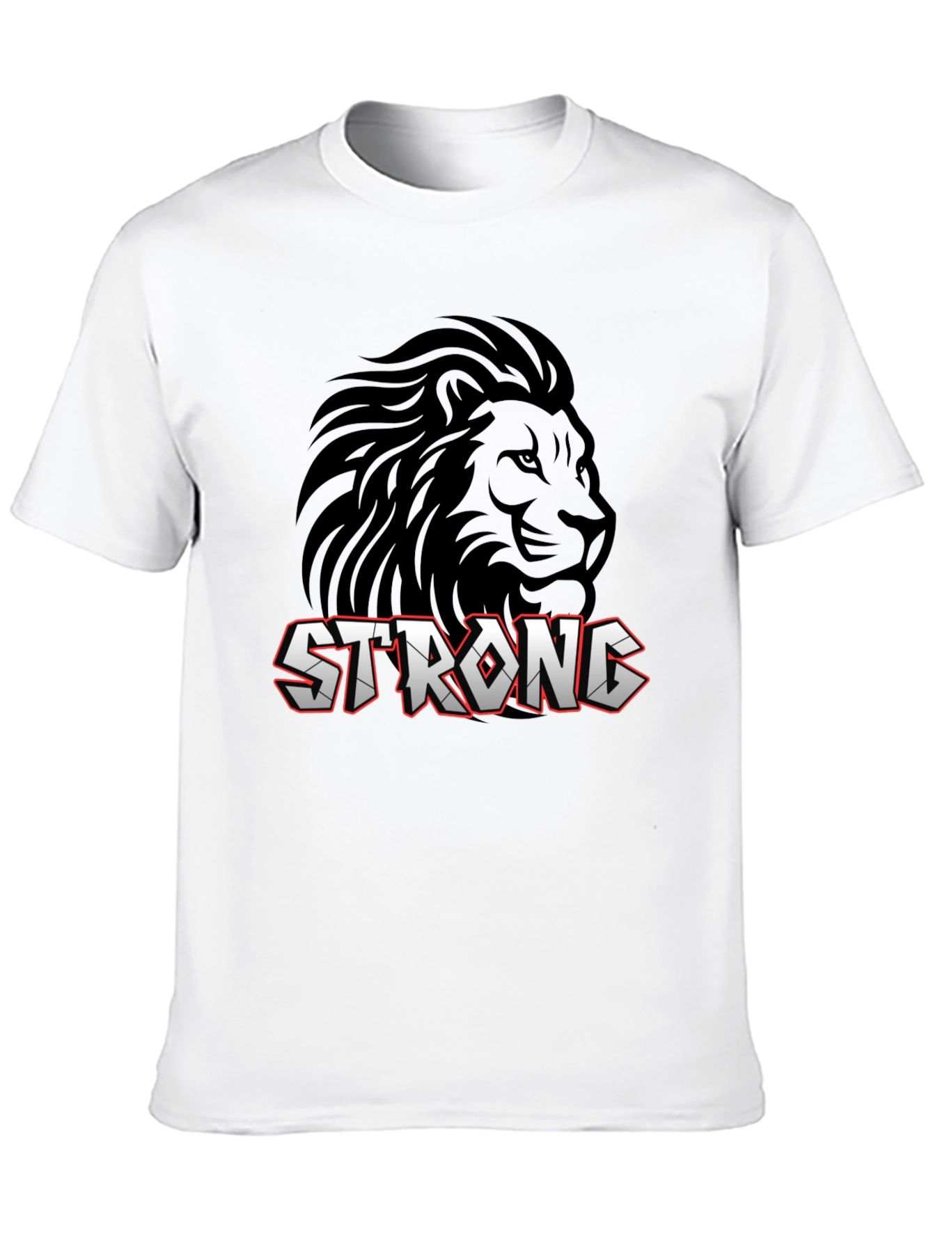 Strong Lion Graphic Print T-Shirt