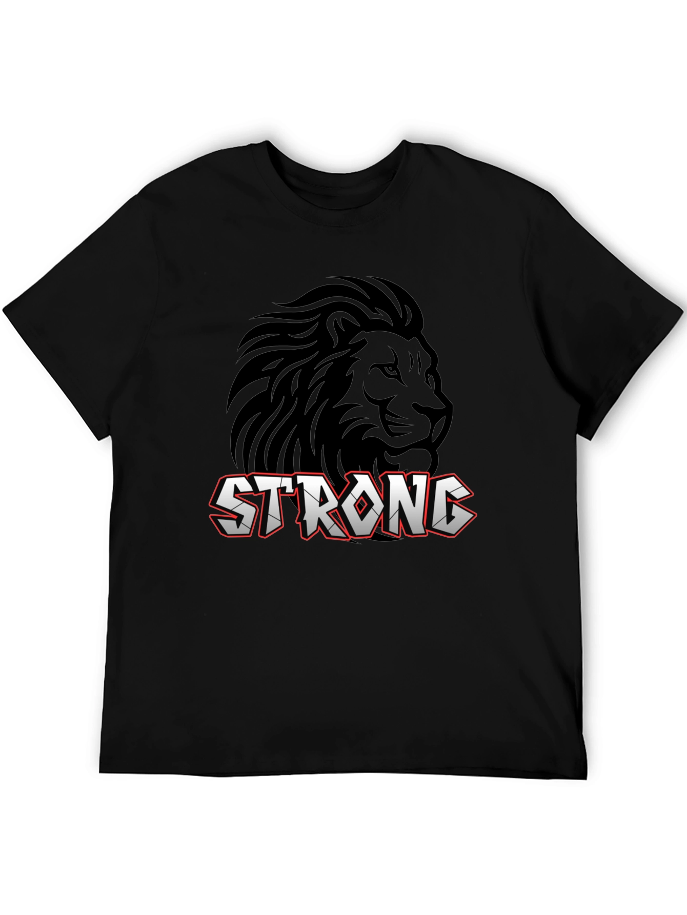 Strong Lion Graphic Print T-Shirt
