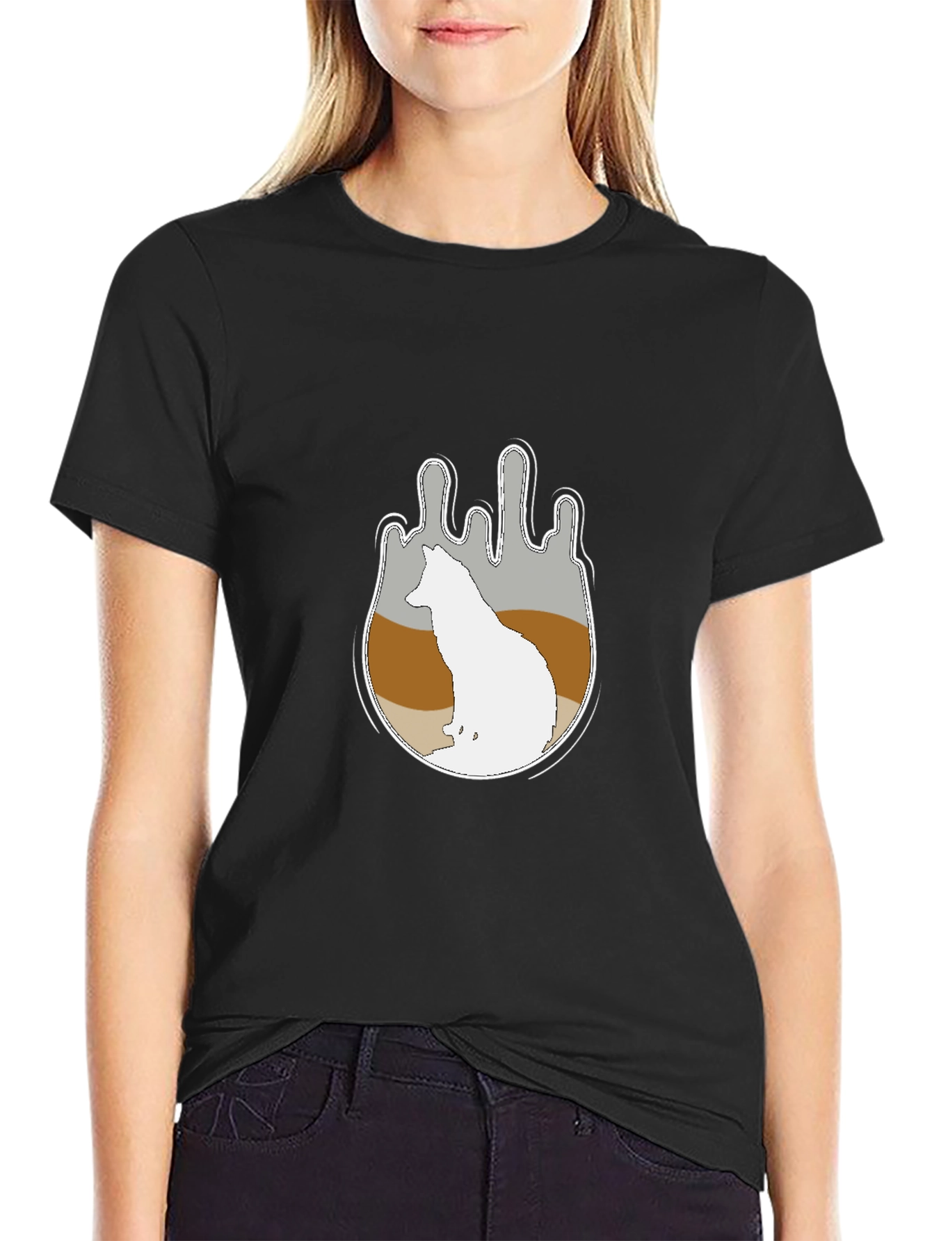 Wolf Silhouette Graphic Tee - Soft Cotton Comfort