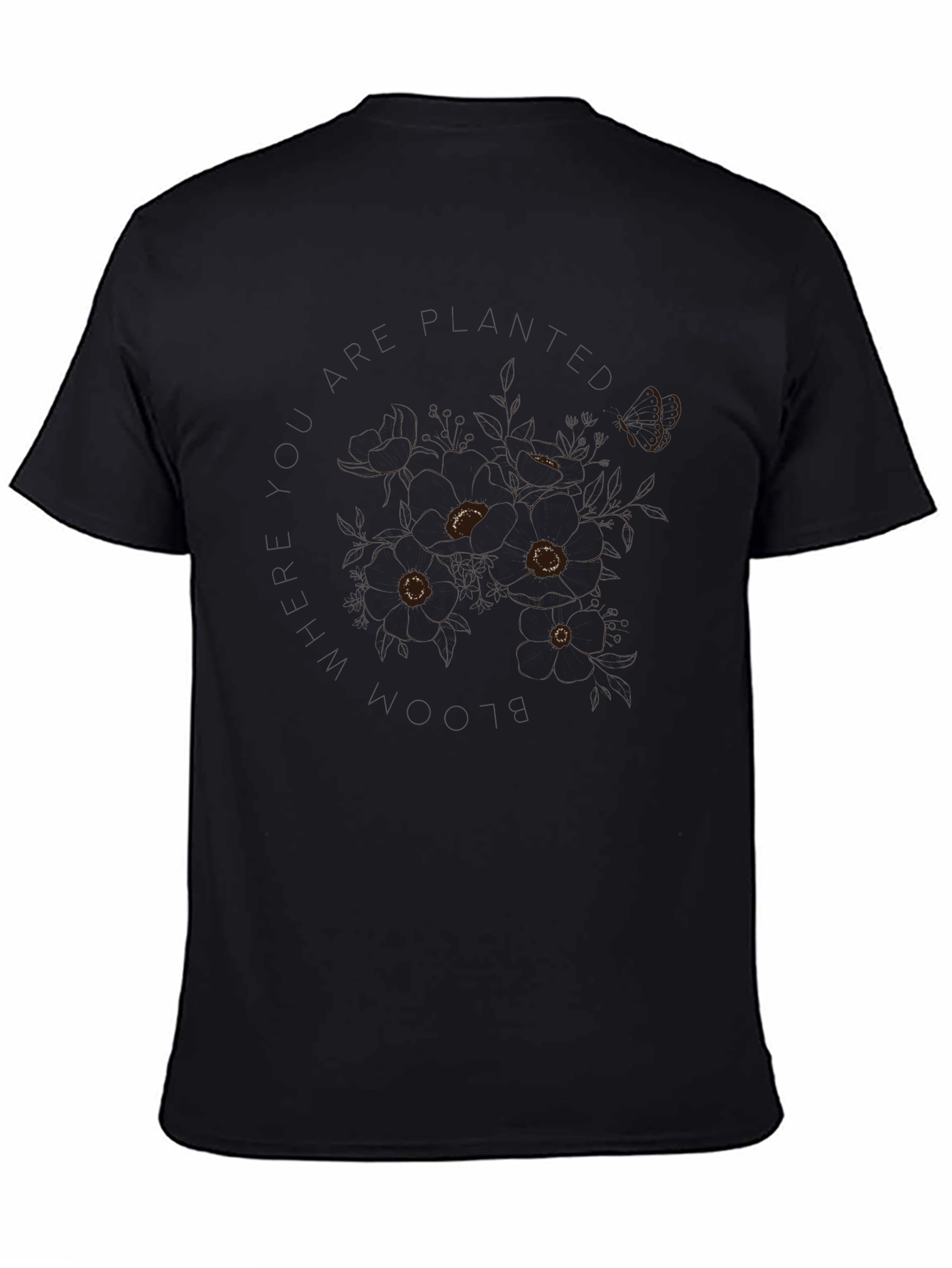 Black T-Shirt with Abstract Pattern