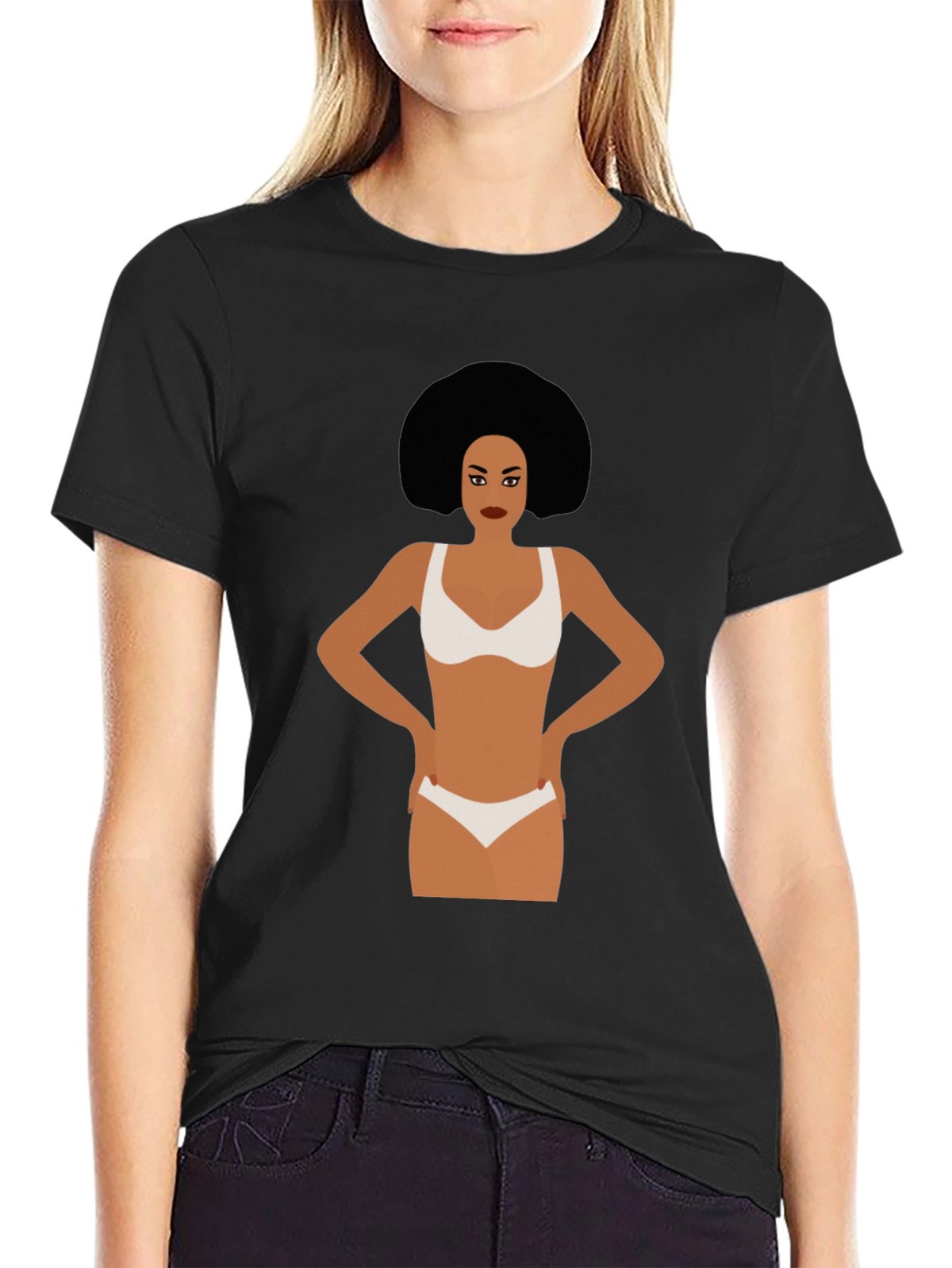 Funky Woman Graphic Tee - Black