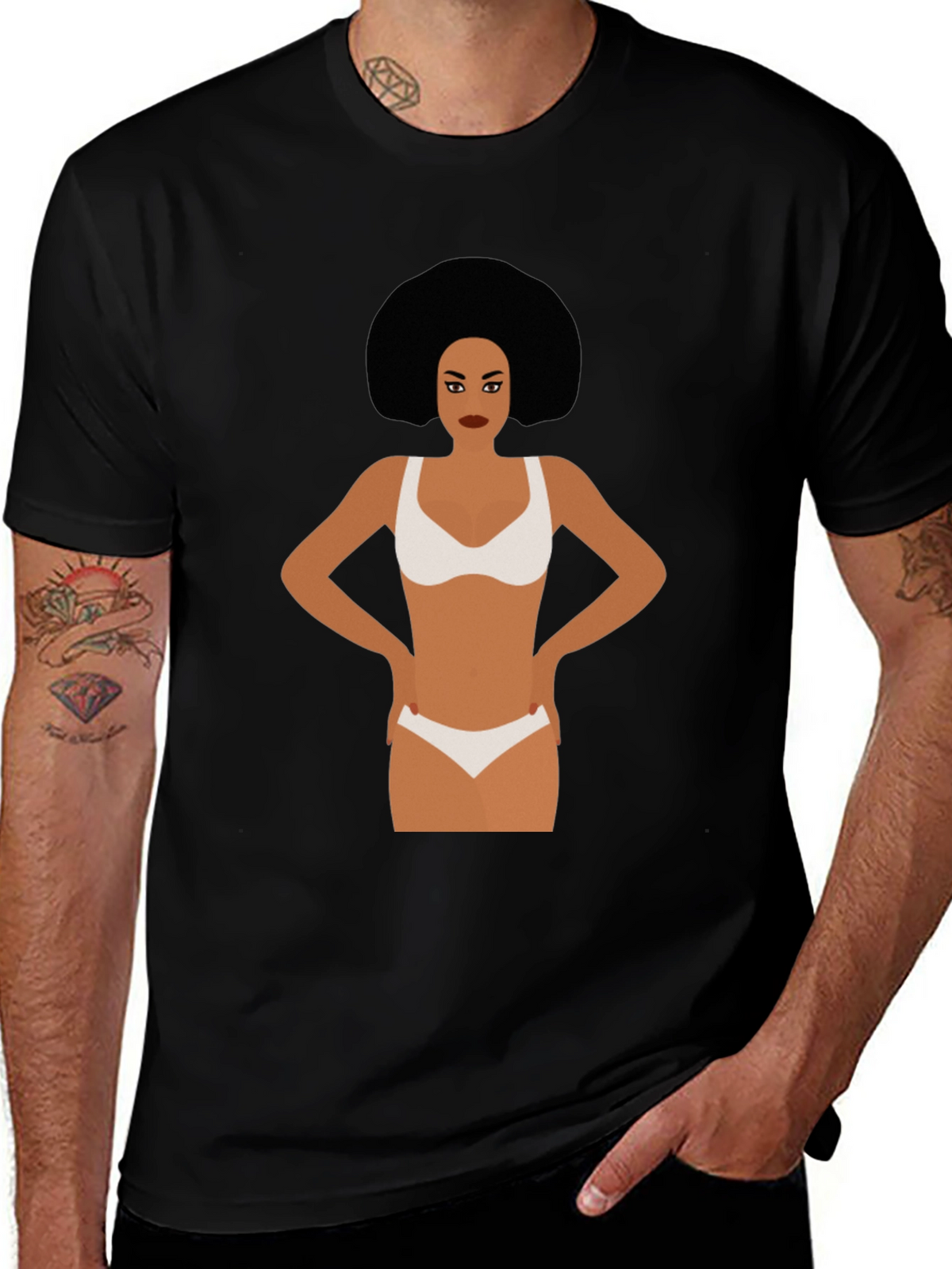 Funky Woman Graphic Tee - Black