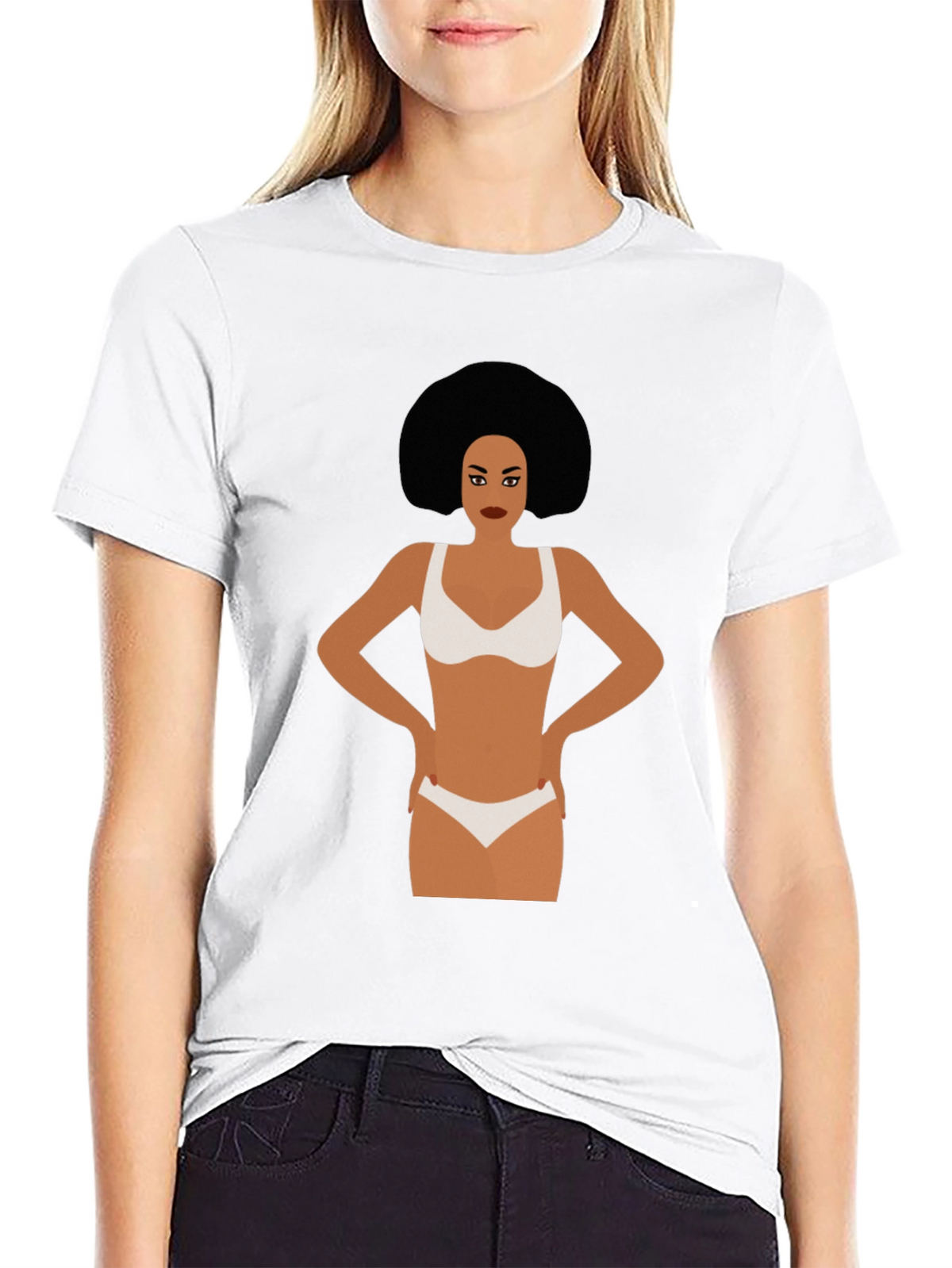 Funky Woman Graphic Tee - Black