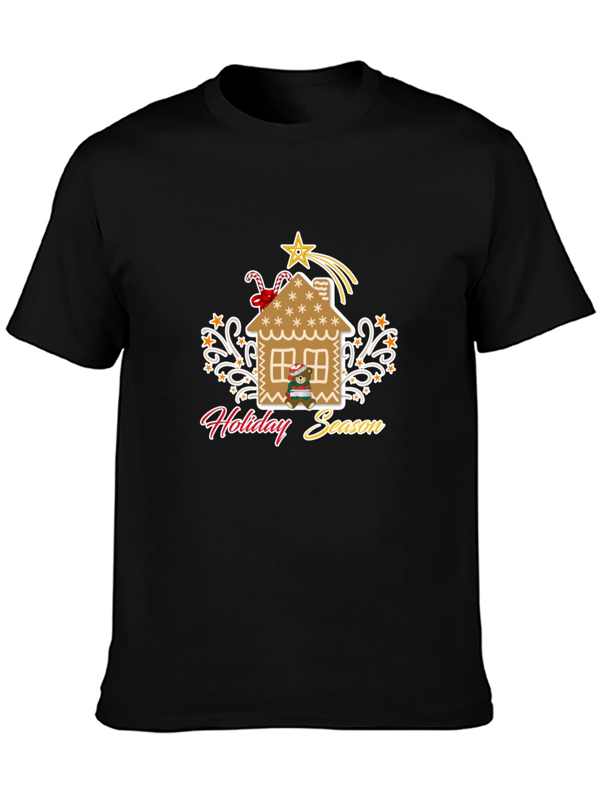 Holiday Season Gingerbread House Graphic Tee