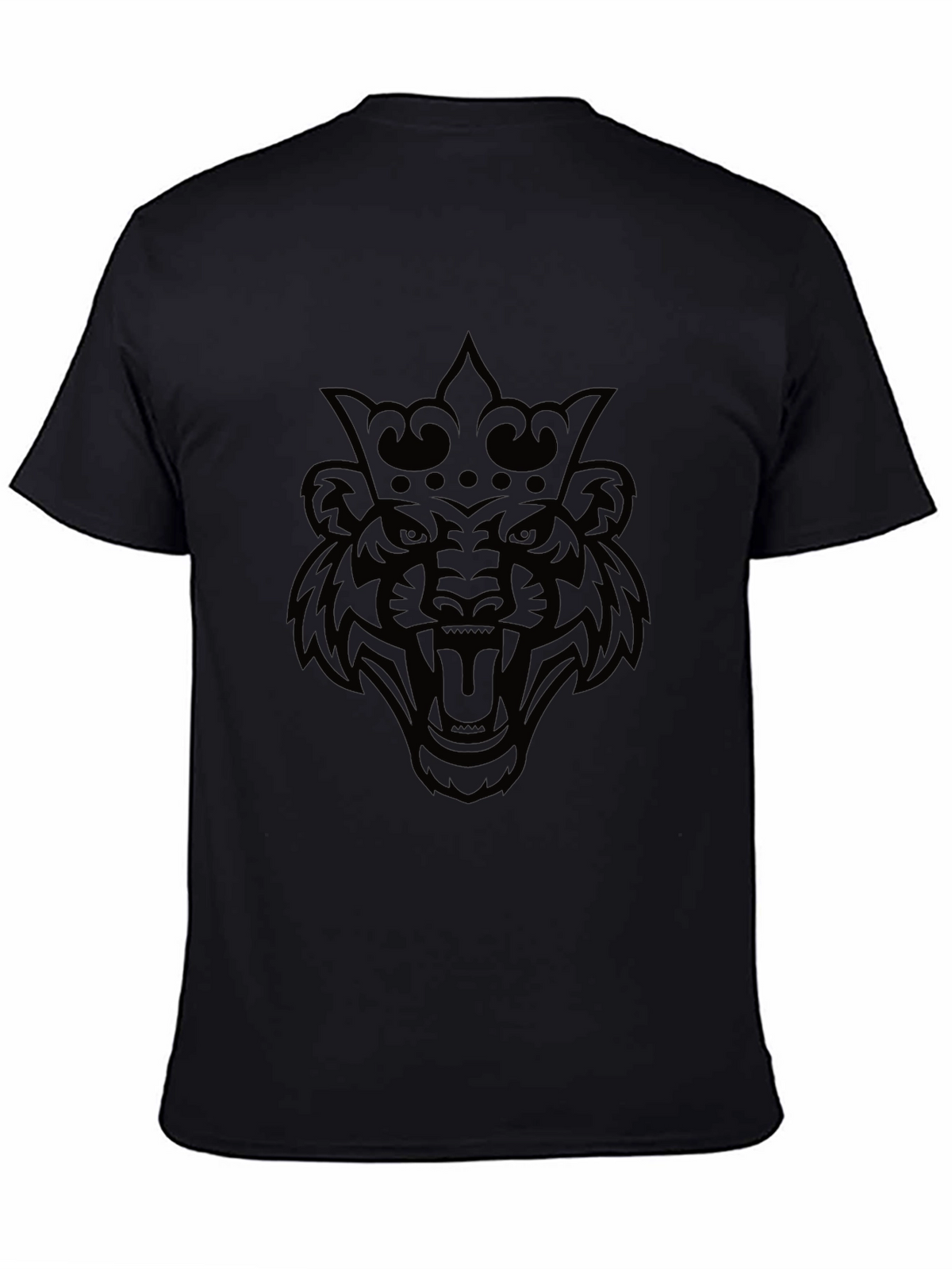 King Tiger Graphic Tee - Black Cotton Blend T-Shirt