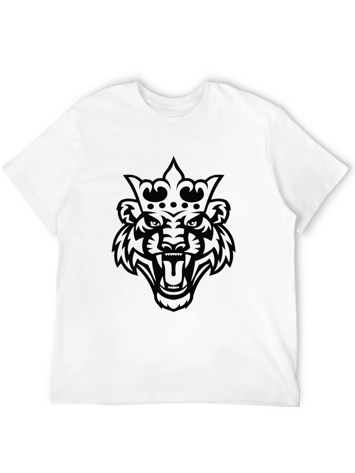 King Tiger Graphic Tee - Black Cotton Blend T-Shirt