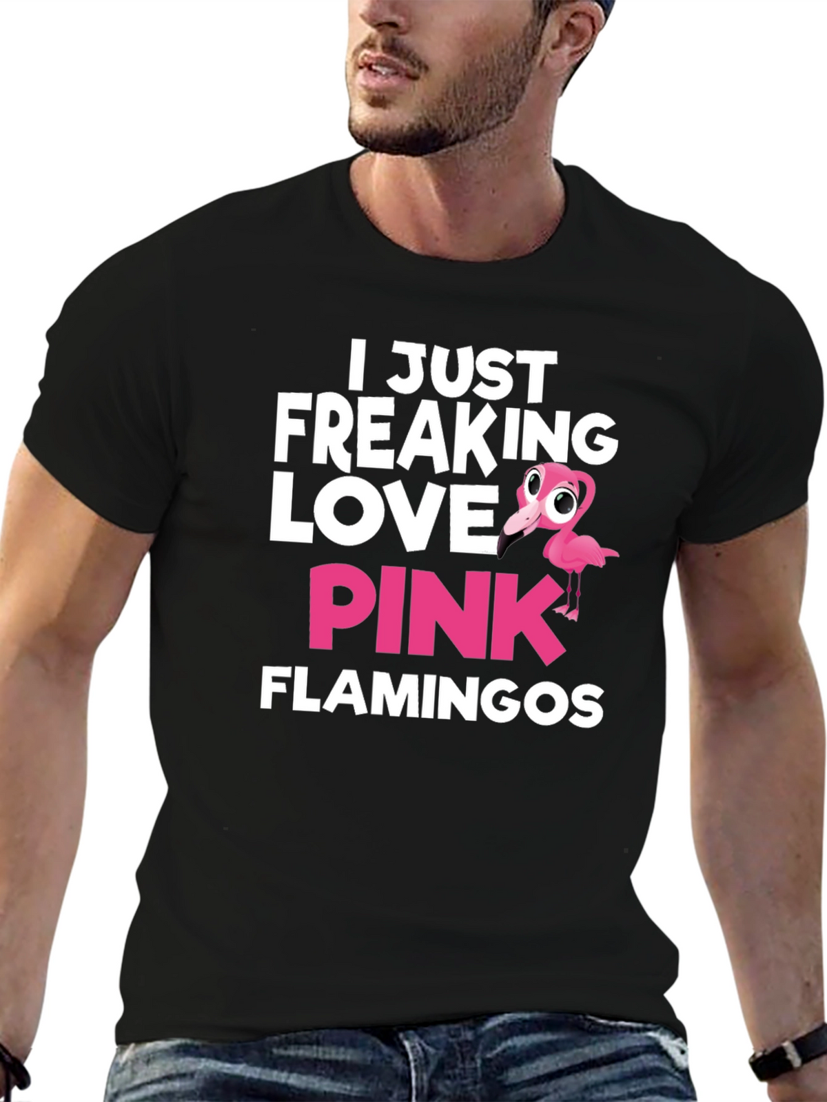 I Love Pink Flamingos Graphic T-Shirt