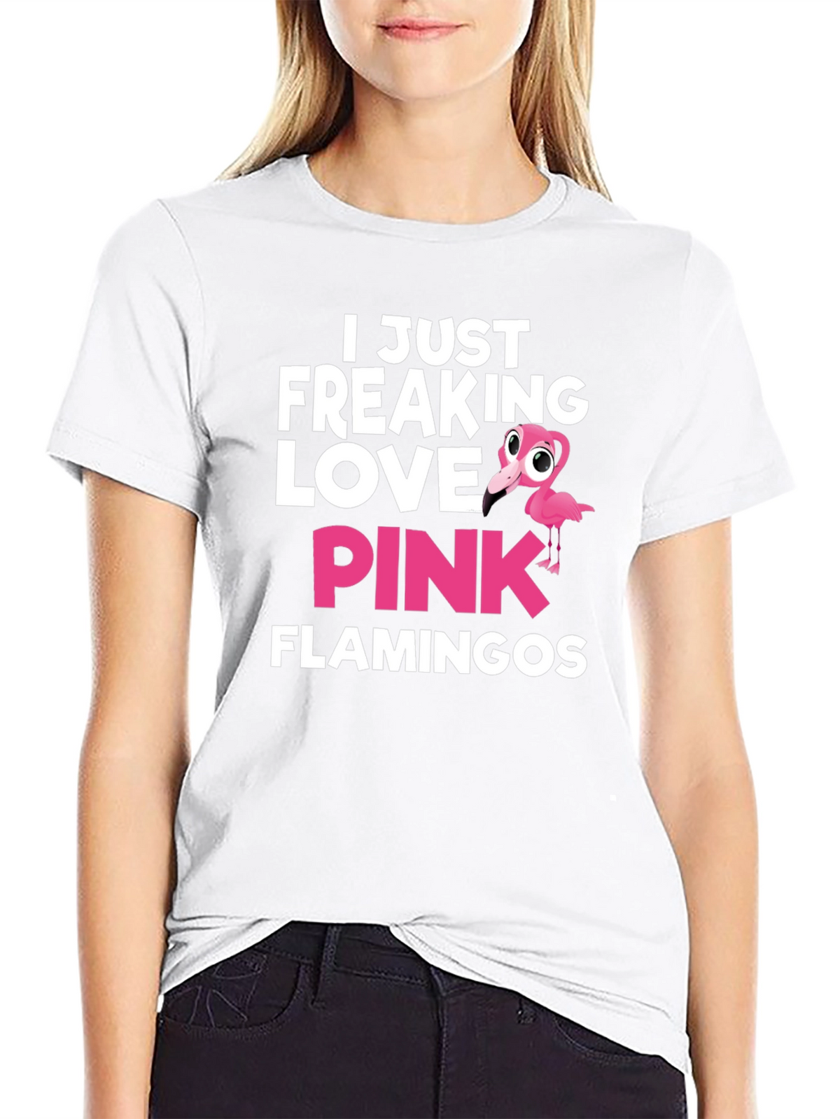 I Love Pink Flamingos Graphic T-Shirt