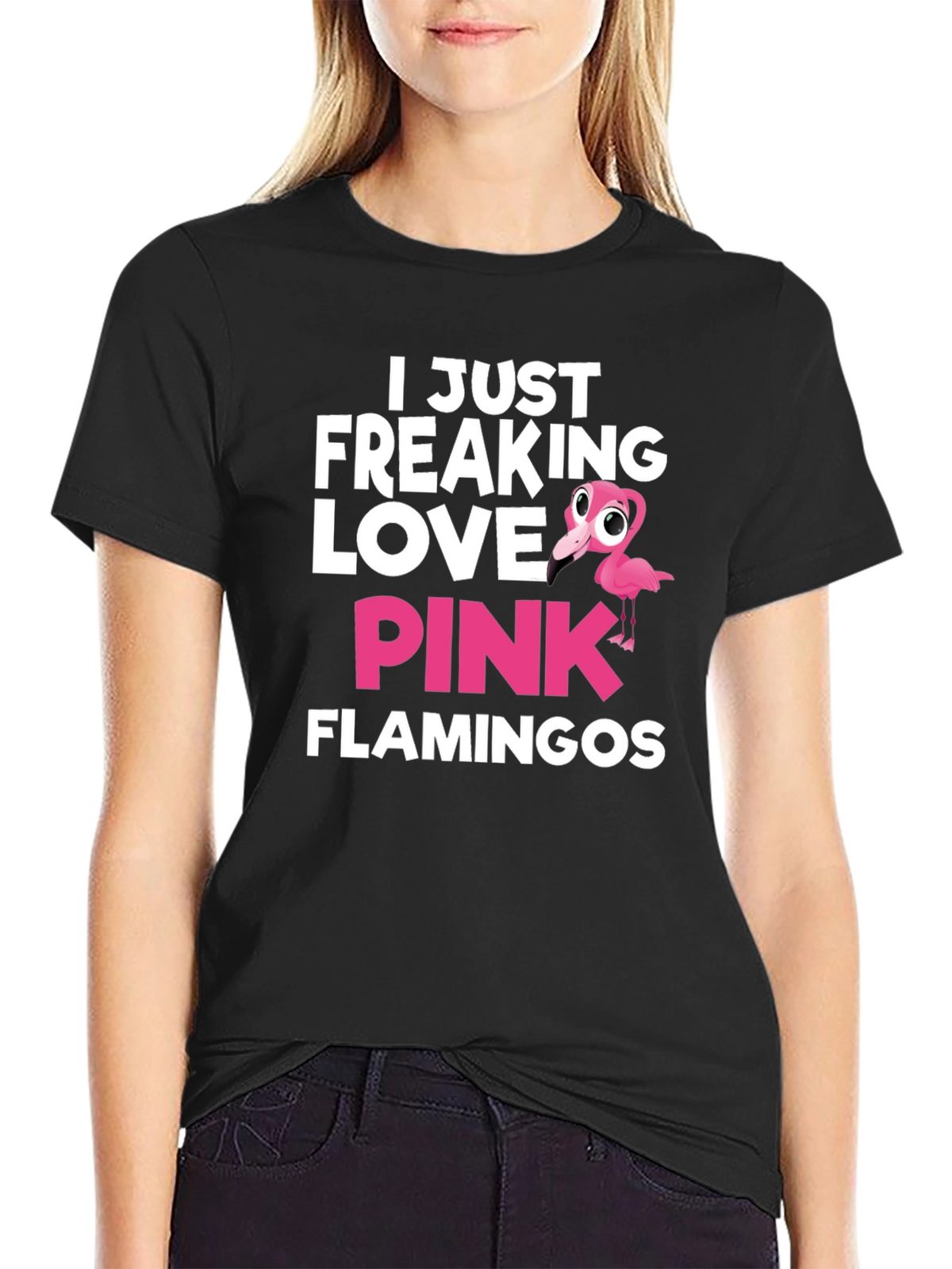 I Love Pink Flamingos Graphic T-Shirt