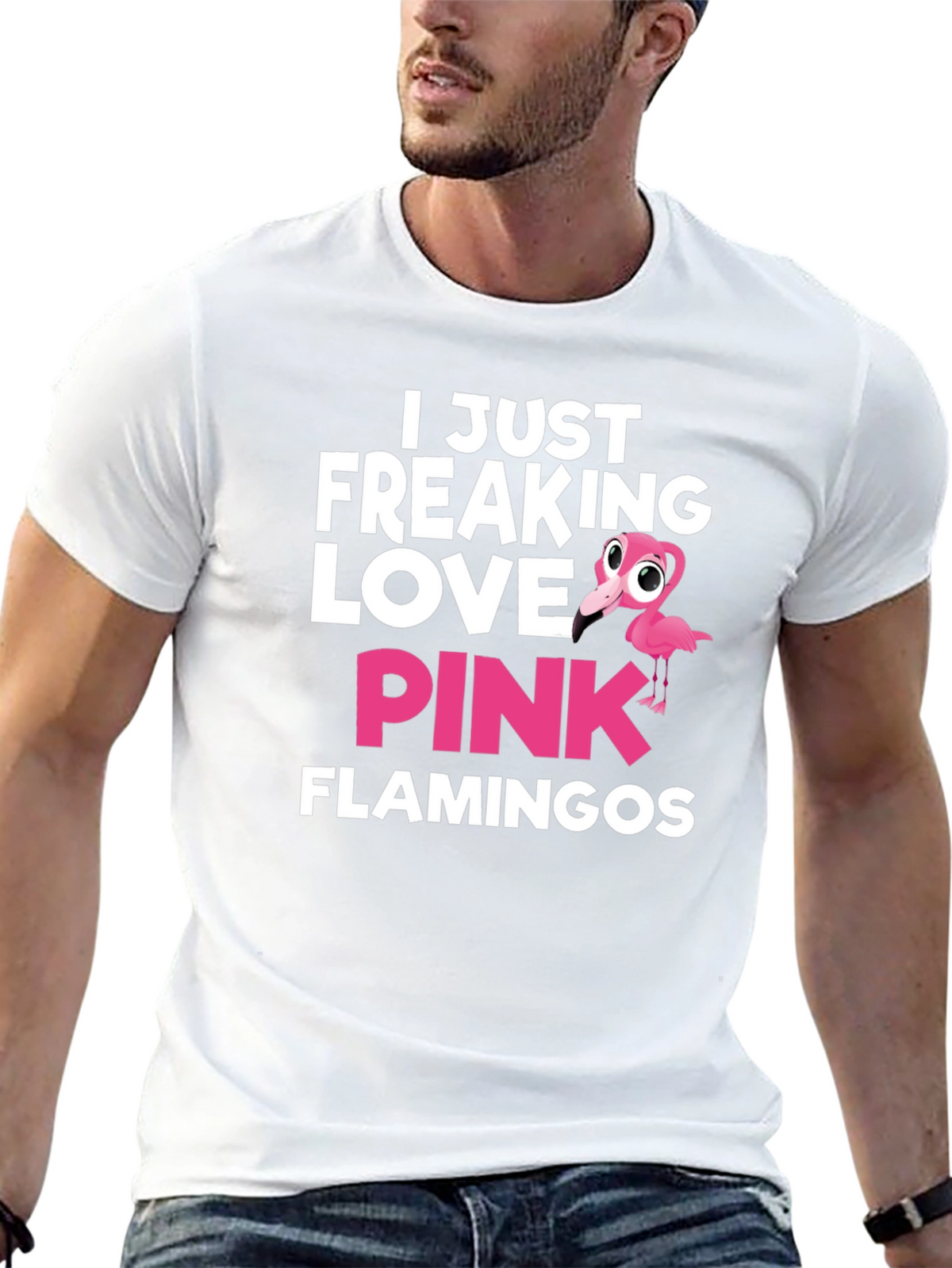 I Love Pink Flamingos Graphic T-Shirt