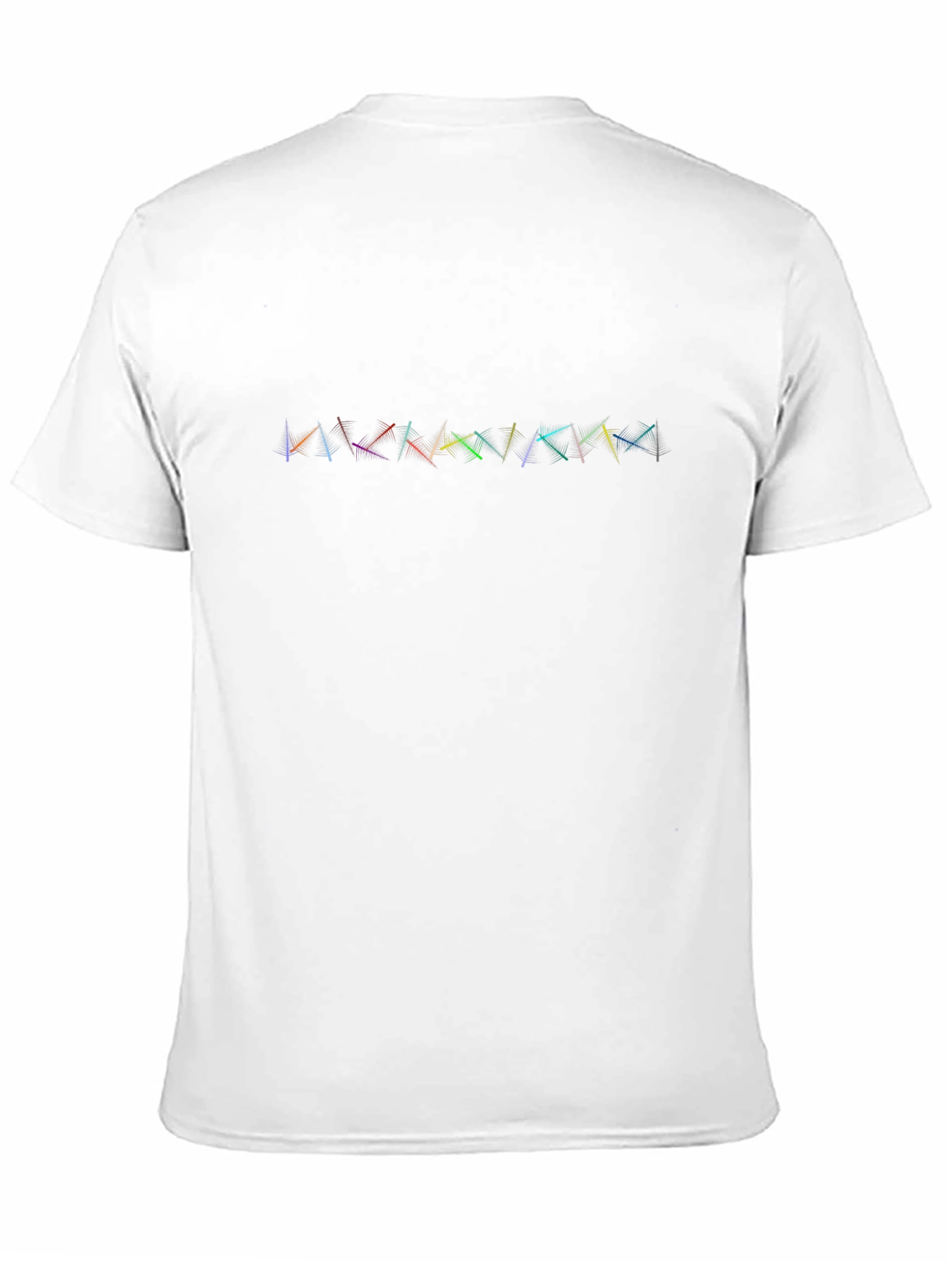 Abstract Geometric Rainbow Design Black T-Shirt
