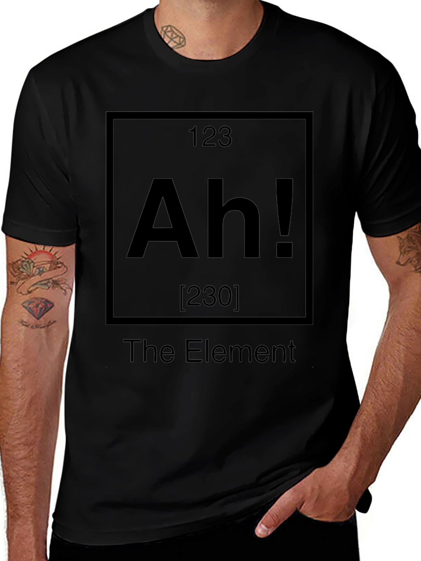 The Element Ah! Periodic Table Style Black T-Shirt