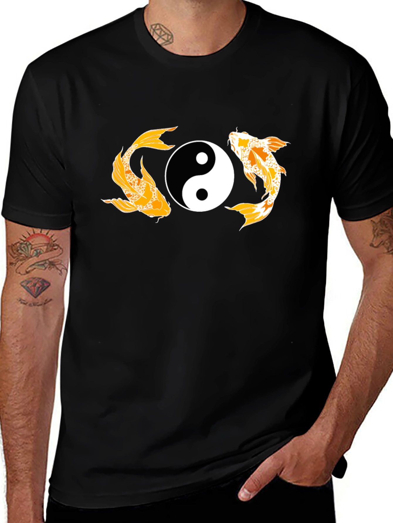 Yin Yang Koi Fish Graphic T-Shirt