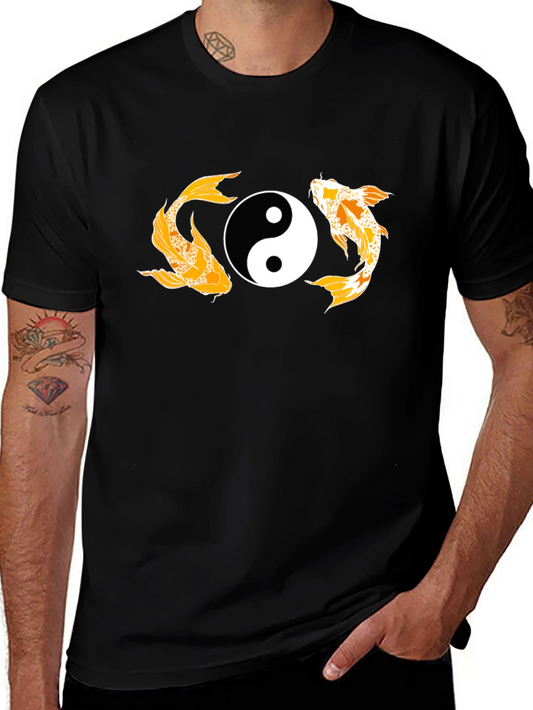 Yin Yang Koi Fish Graphic T-Shirt