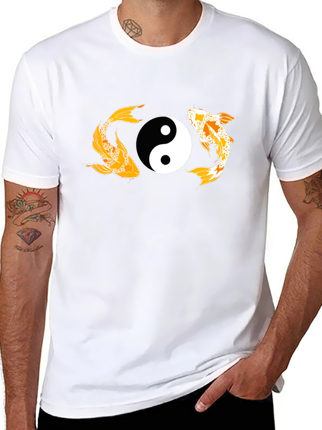 Yin Yang Koi Fish Graphic T-Shirt