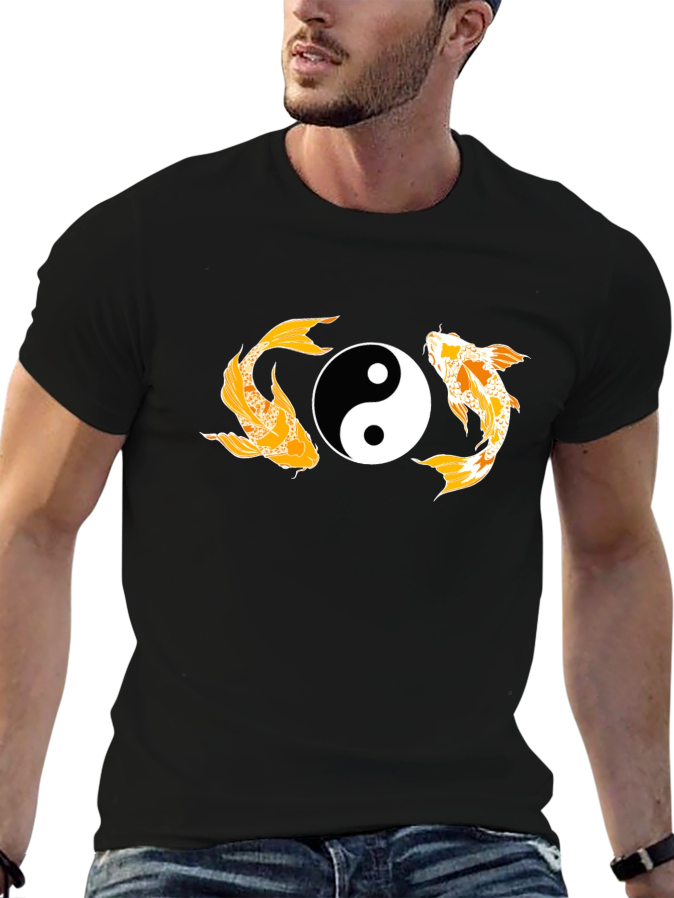 Yin Yang Koi Fish Graphic T-Shirt