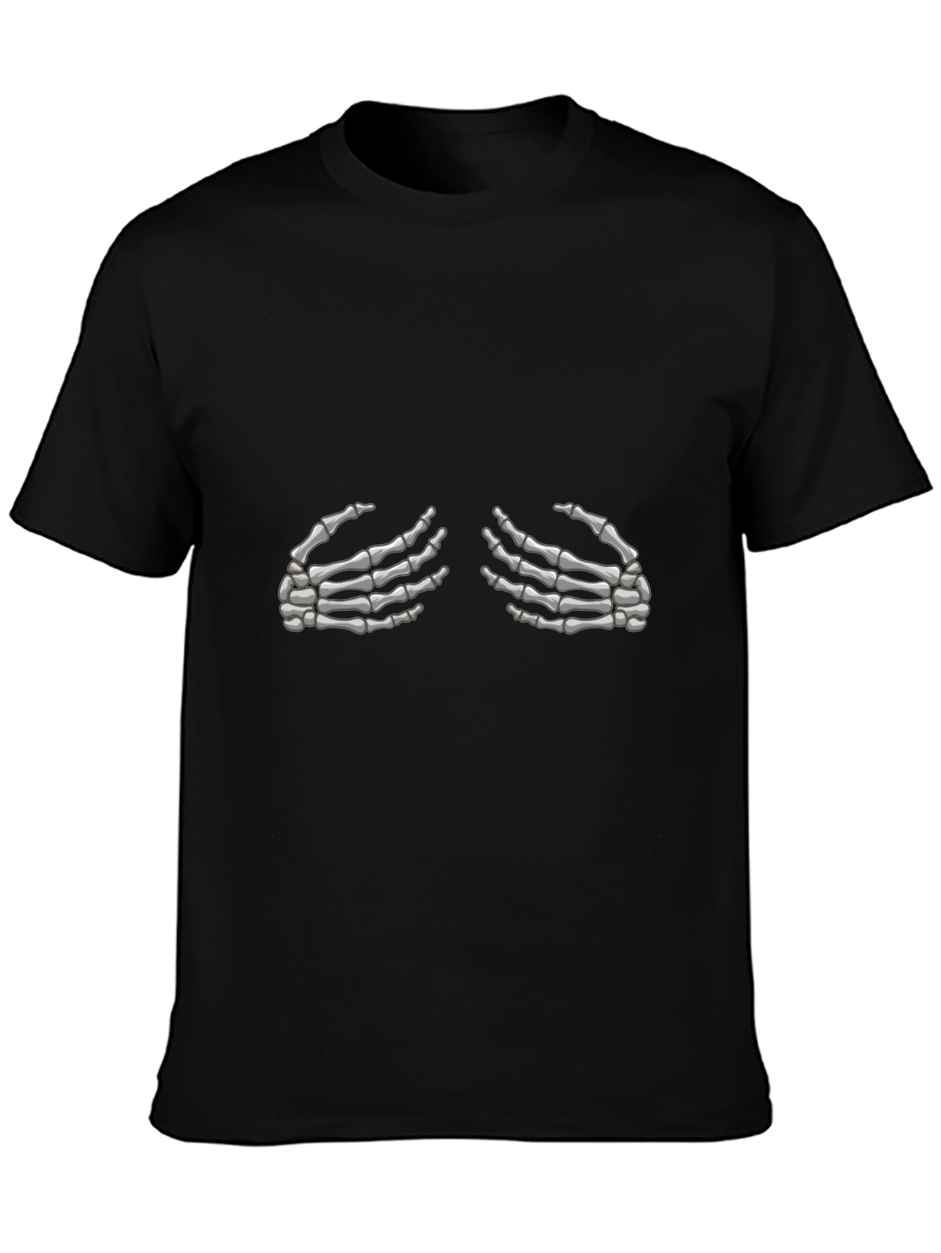 Skeleton Hands Graphic Tee - Black Cotton T-Shirt