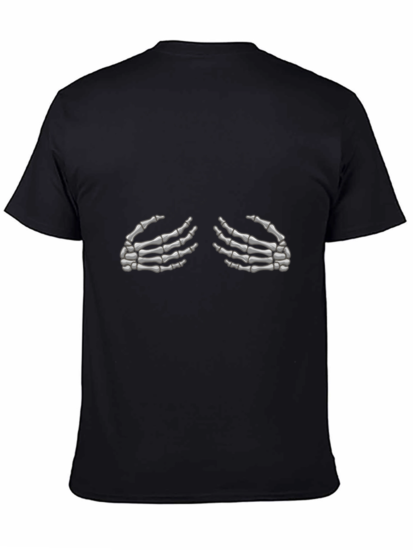 Skeleton Hands Graphic Tee - Black Cotton T-Shirt