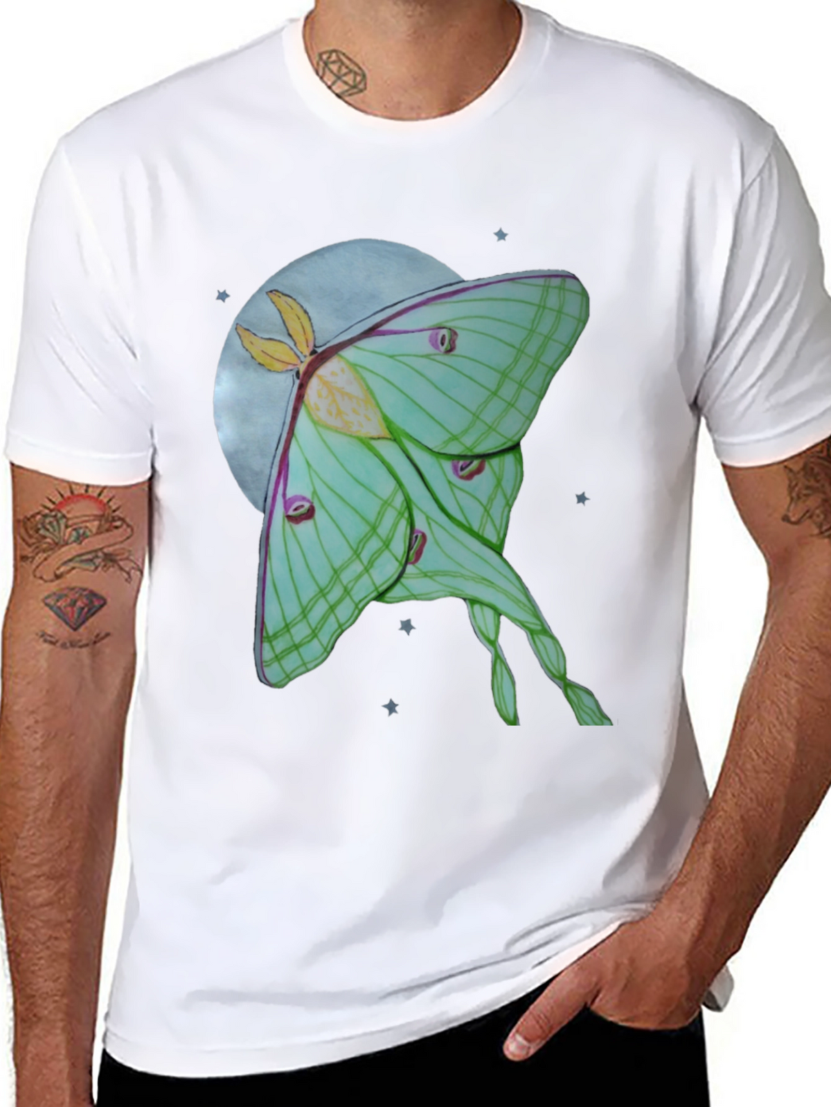 Luna Moth T-Shirt - Celestial Moon Design