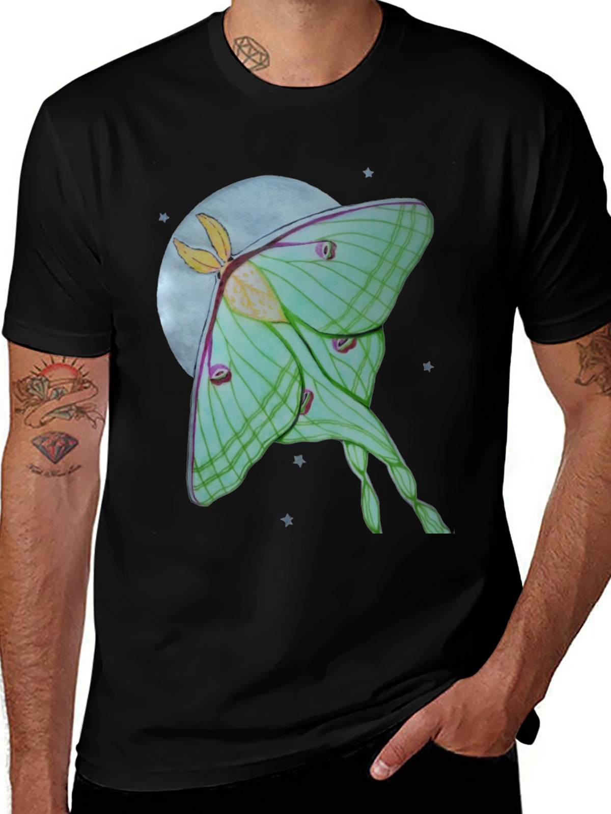 Luna Moth T-Shirt - Celestial Moon Design