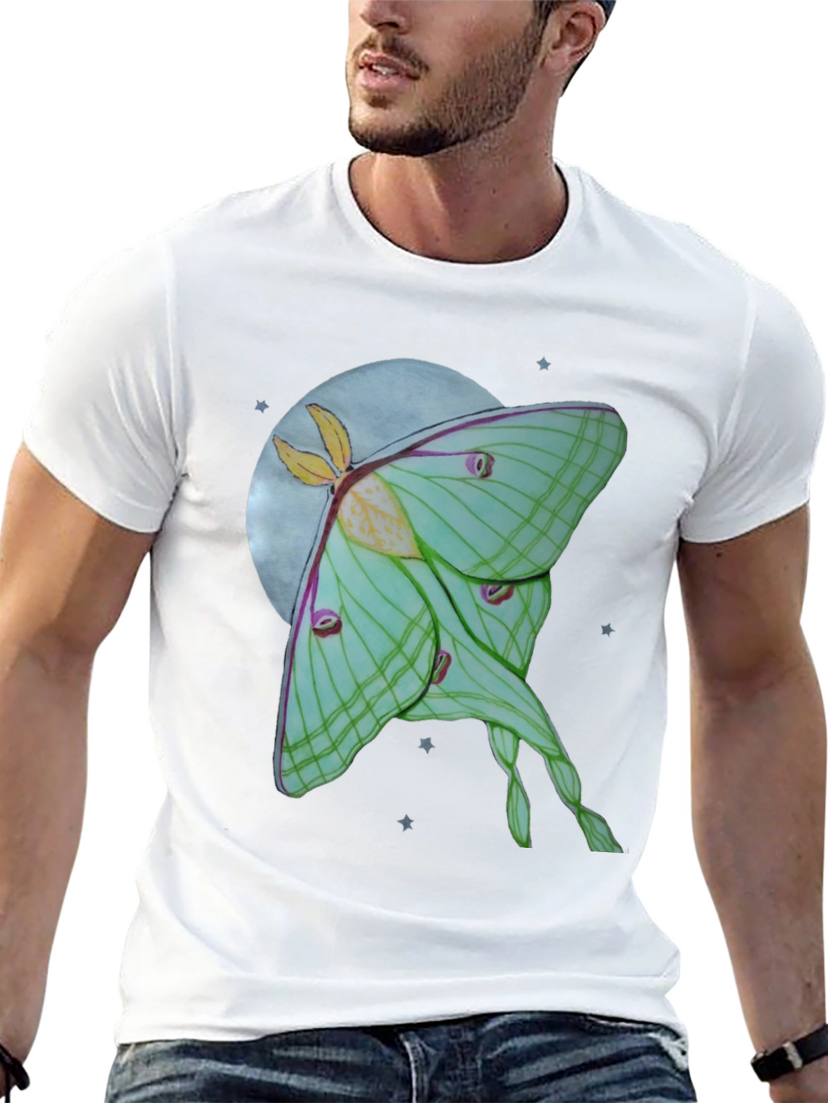 Luna Moth T-Shirt - Celestial Moon Design